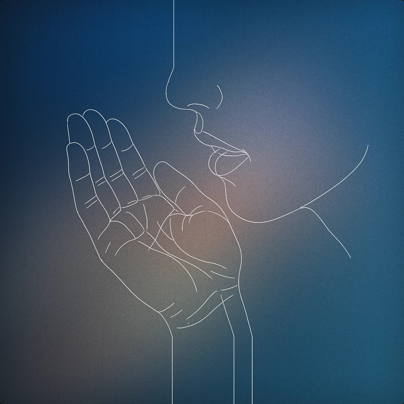 Cover of A gently cupped hand held close to a mouth for Murmur sound effects