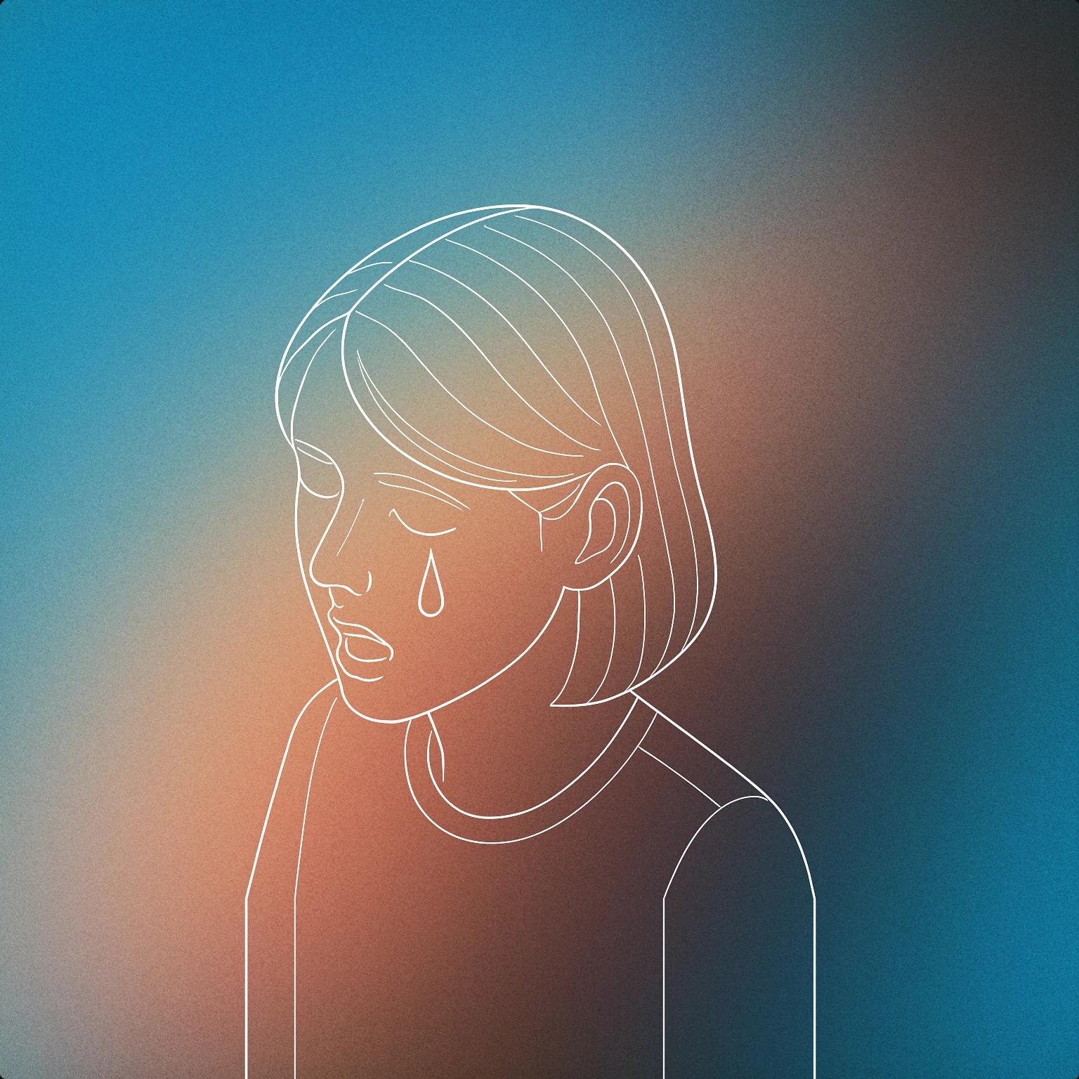 Cover of A single teardrop falling from a stylized girl's face with her mouth slightly open, suggesting a sob for Girl Crying sound effects