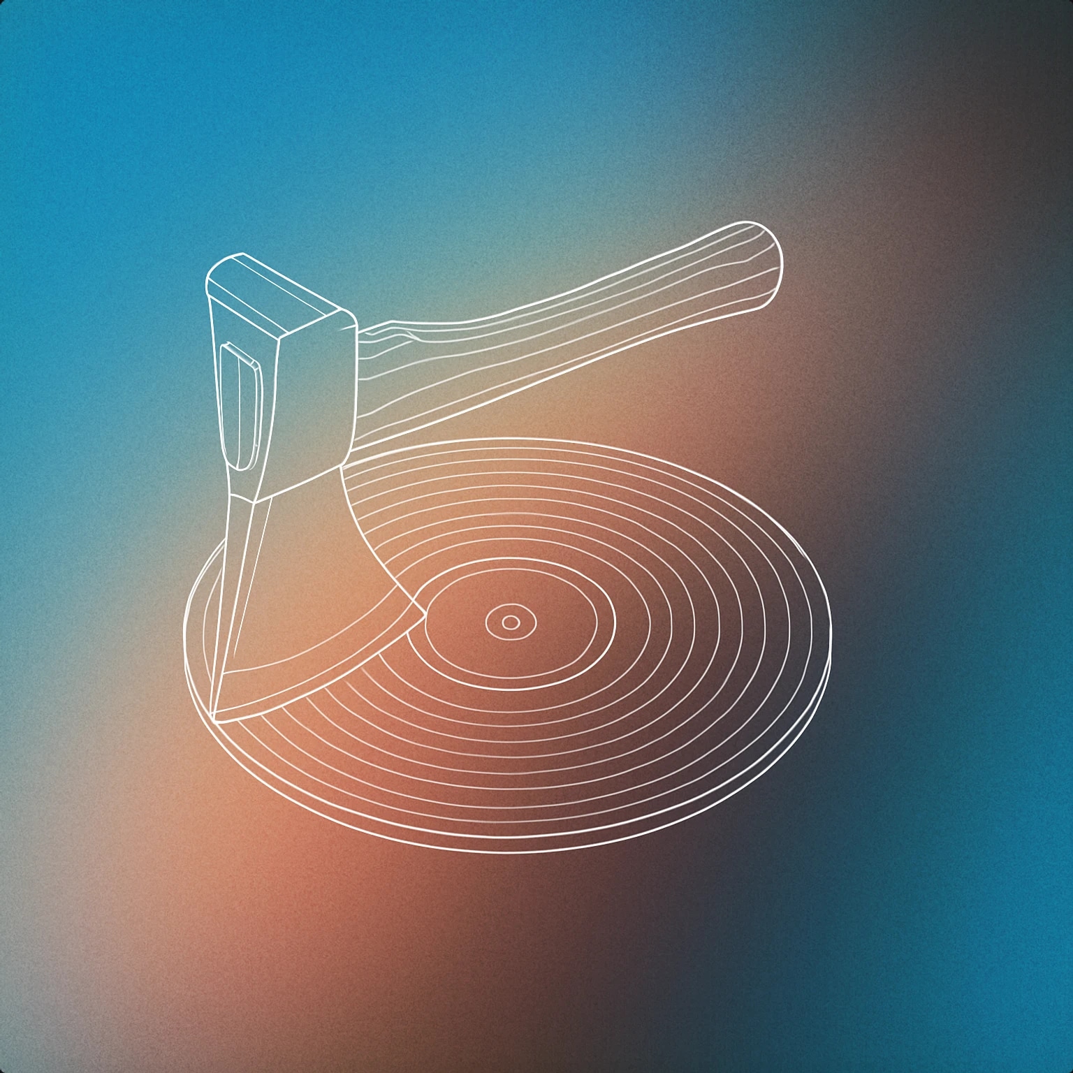 Cover of Axe blade embedded in a vinyl record for Axe sound effects