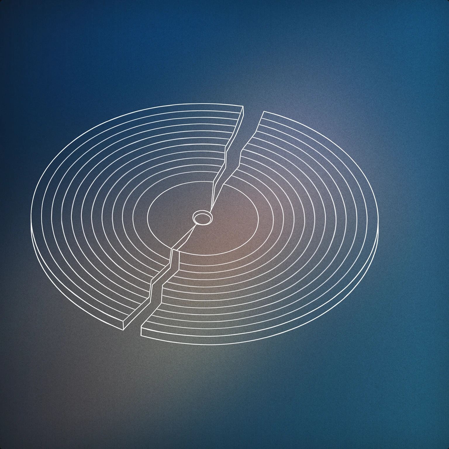 Cover of a broken vinyl record with a visible crack through its center for Oh No No No sound effects