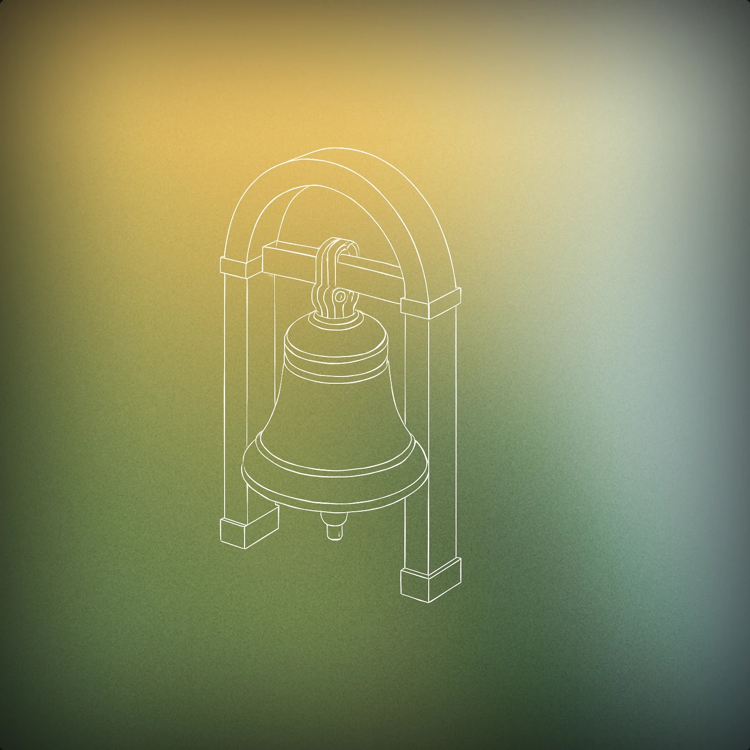 Cover of A large, classic church bell suspended within a simple arched belfry structure, with a visible clapper inside the bell. for Church Bell sound effects