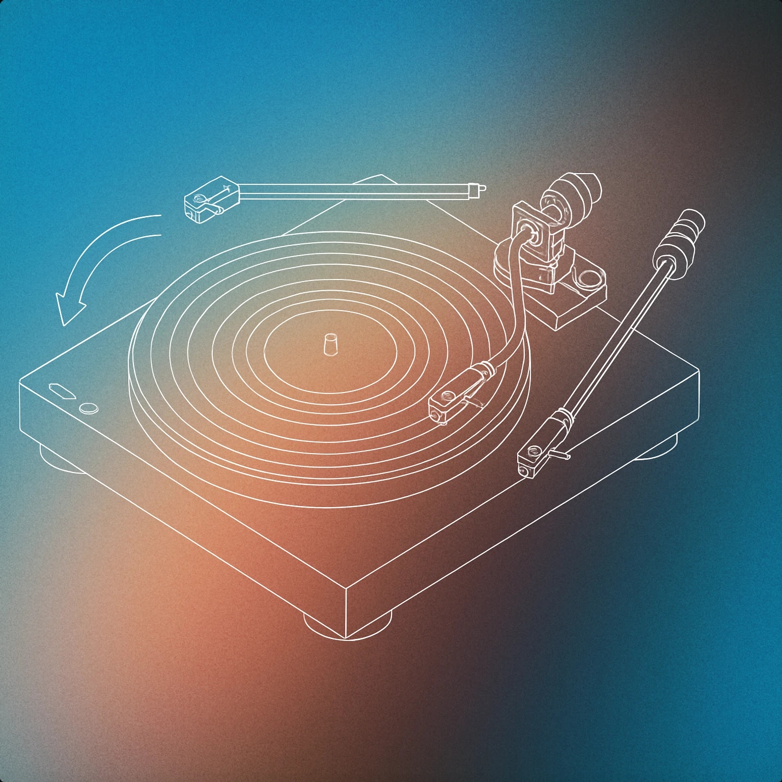 Cover of A vinyl record on a turntable with the tonearm visibly flipping from one side of the record to the other for Flip sound effects