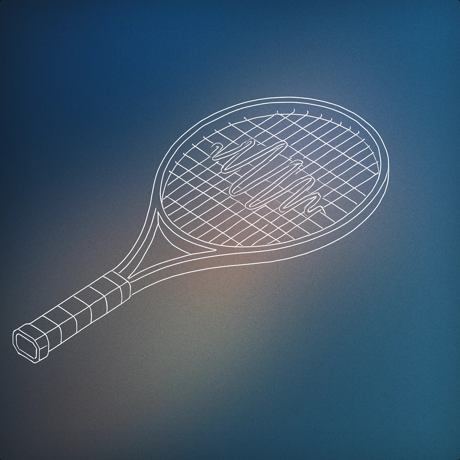Cover of A tennis racket with soundwave-shaped string pattern for Tennis sound effects
