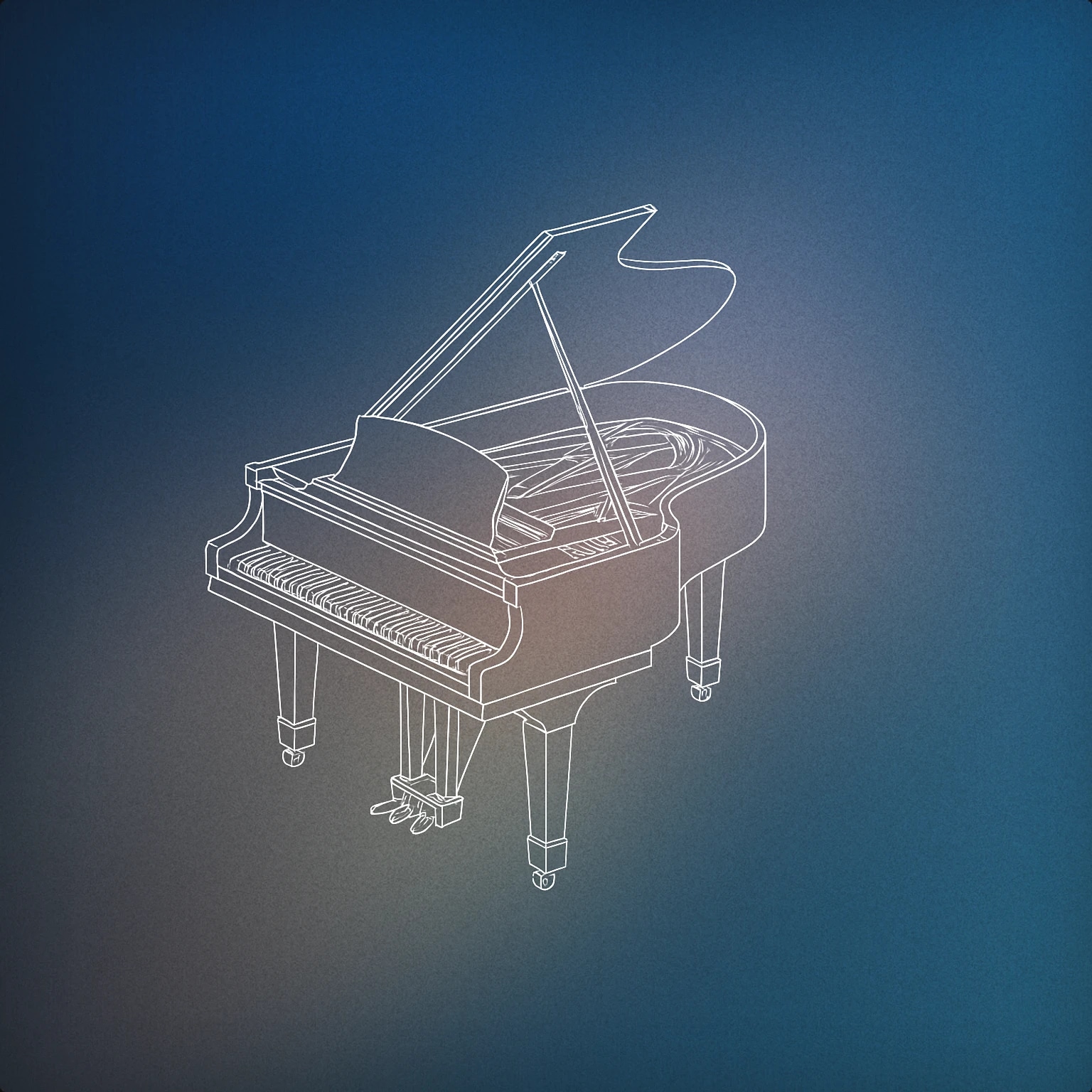 Cover of A single grand piano with its lid open for Melody sound effects