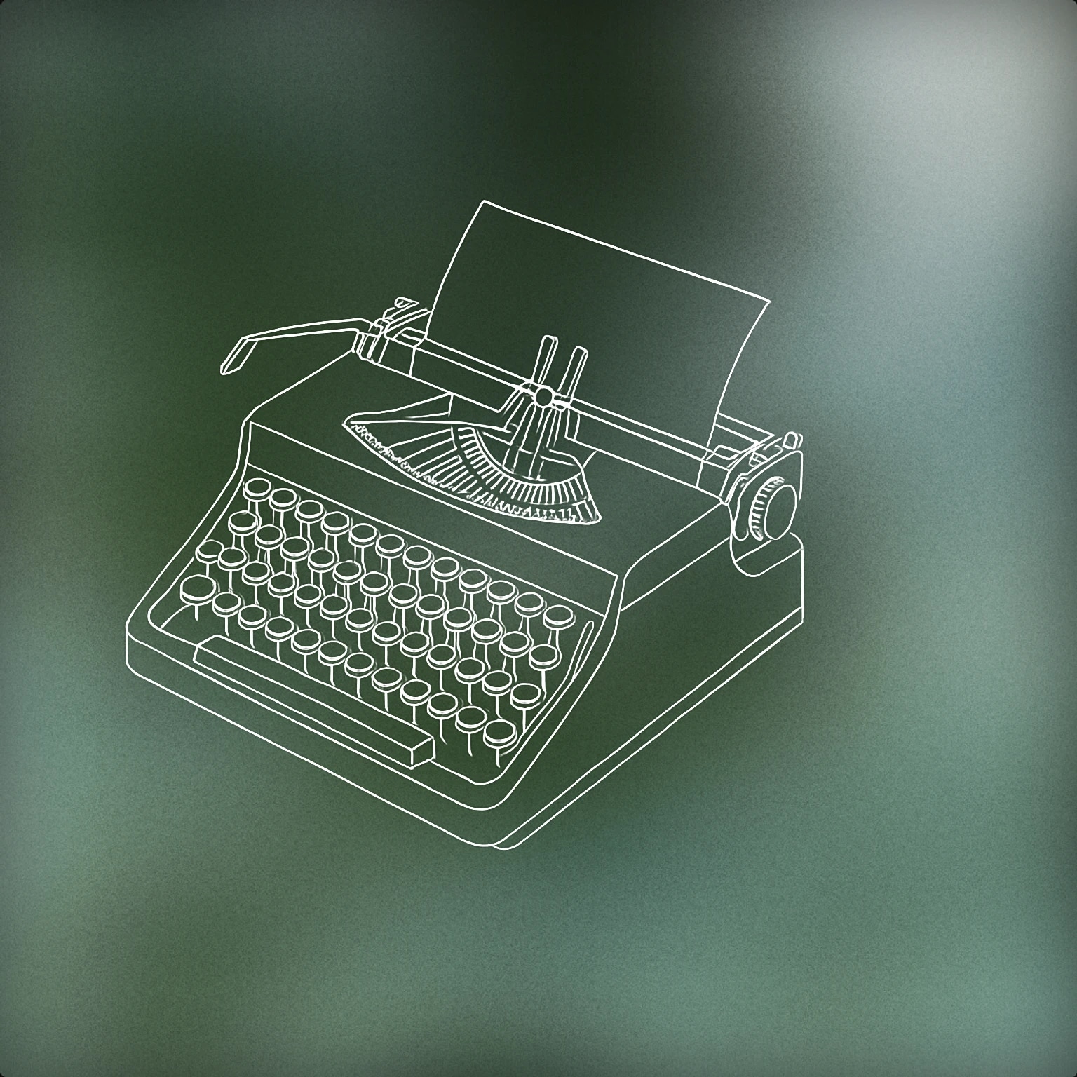 Cover of A classic typewriter with a single sheet of paper partially rolled into it, with a few raised typebars visible as if in mid-action for Typewriter sound effects