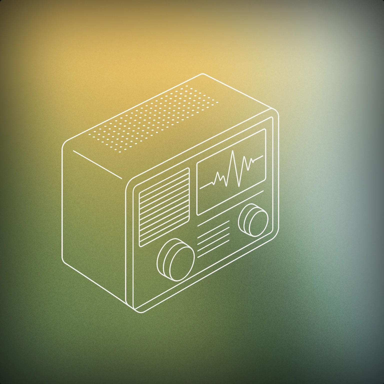 Cover of A classic tabletop radio with a single, jagged waveform displayed on its front panel for Radio Static sound effects