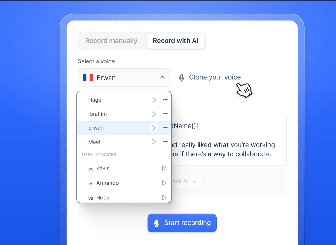 Image showing users how to clone and configure their voices
