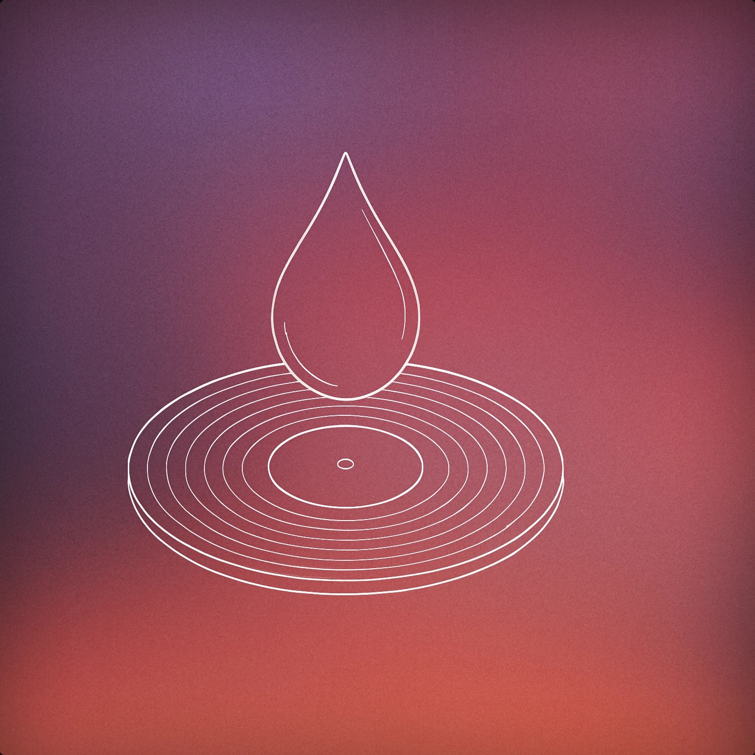 Cover of a single large droplet suspended above a stylized vinyl record with subtle concentric grooves for Drip sound effects