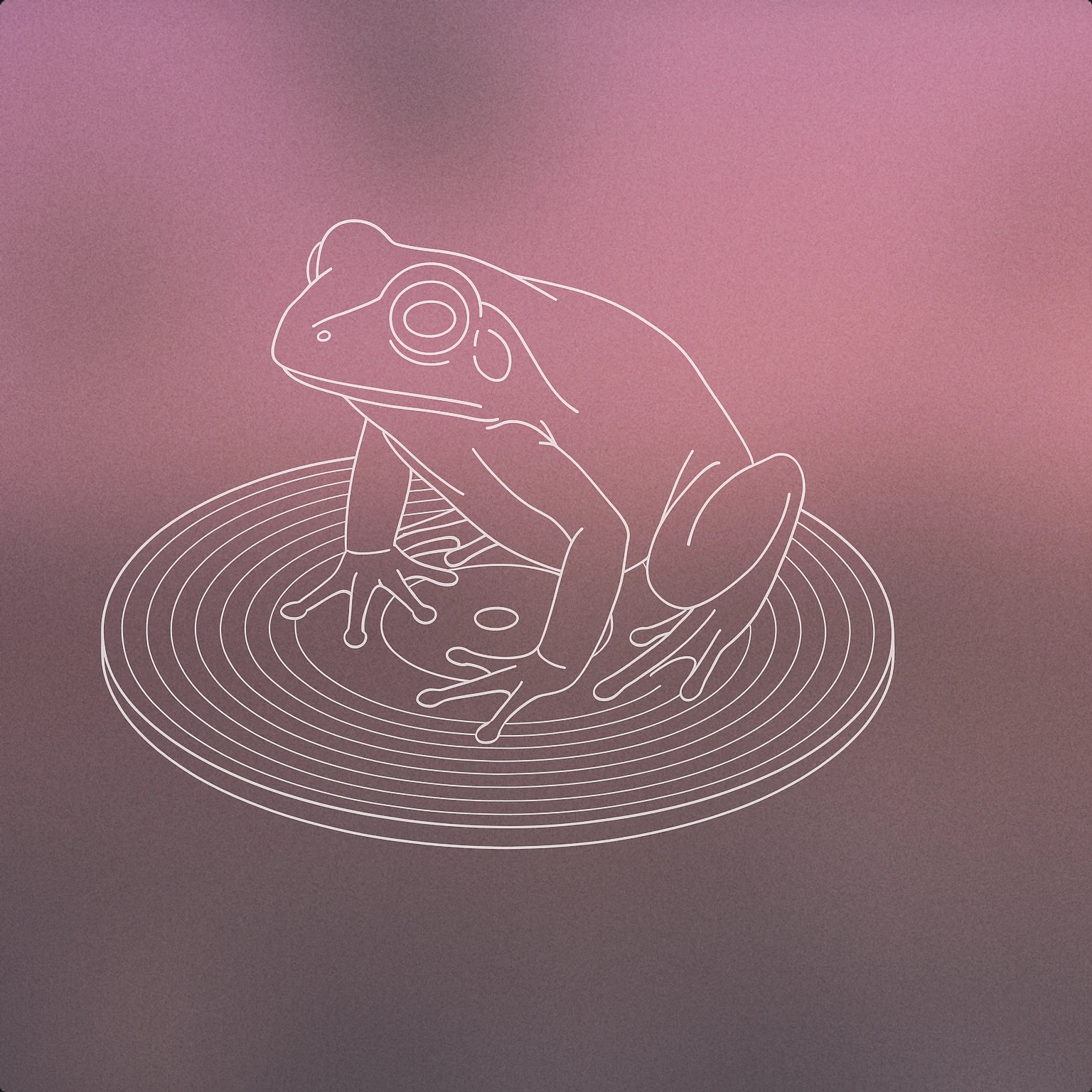 Cover of A stylized frog sitting on a vinyl record, with the frog's posture suggesting it is listening intently for Amphibian sound effects