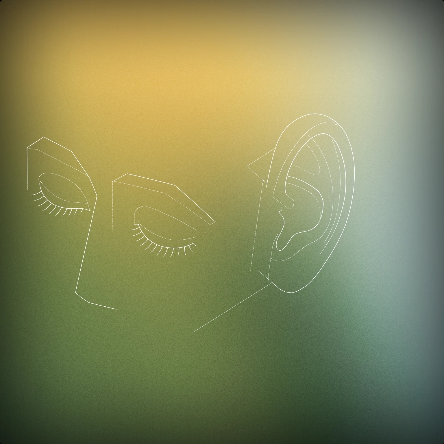 Cover of A pair of closed eyes and a single ear in a calm, relaxed posture for Meditation sound effects