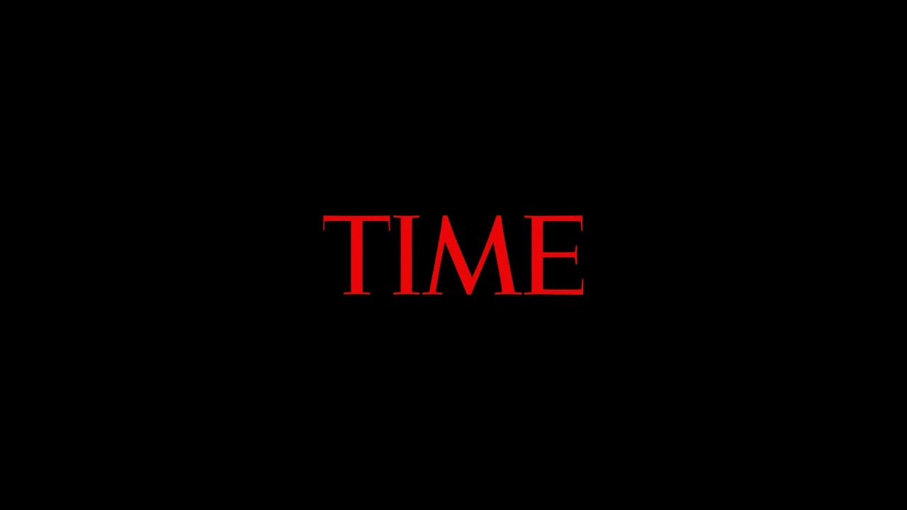 TIME magazine logo with red text on a black background.