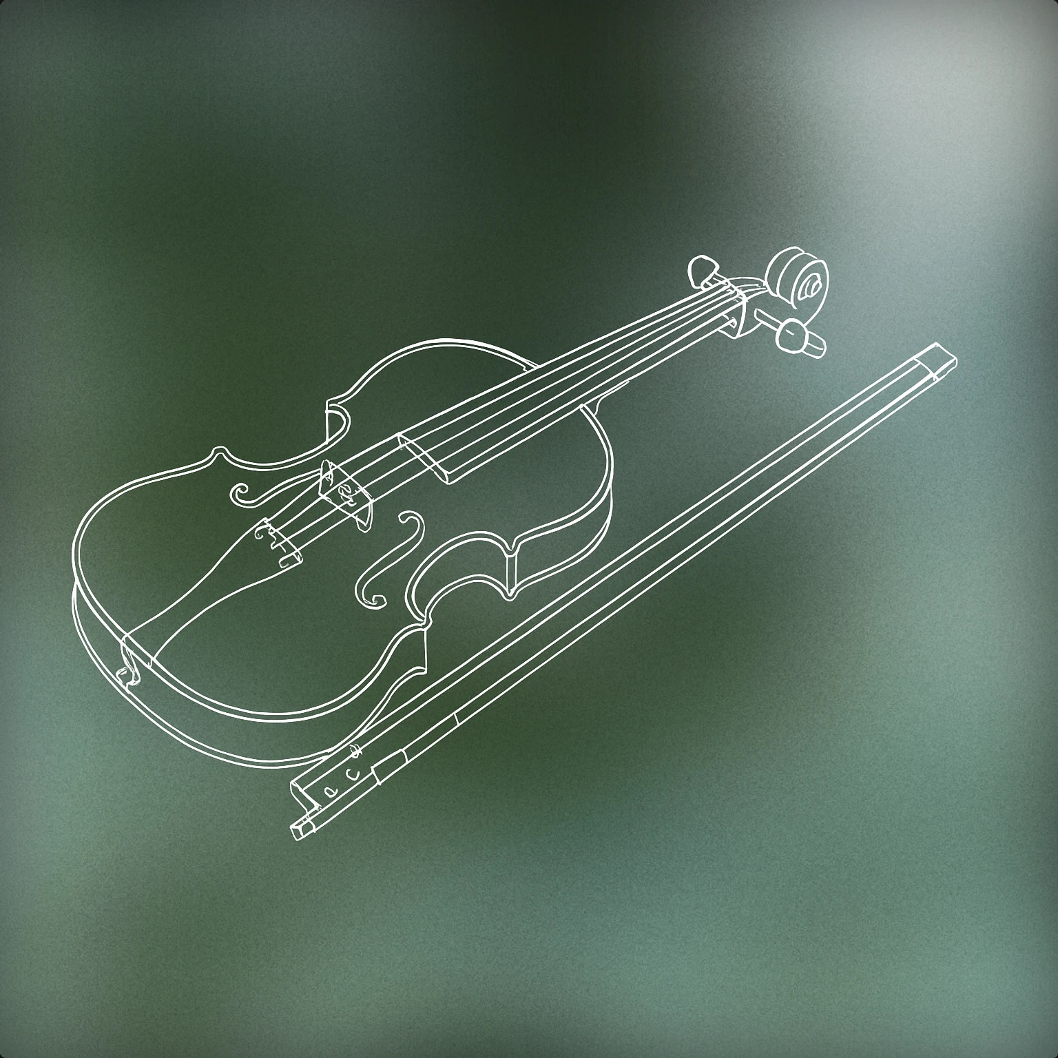 Cover of A single, elegantly simplified violin resting on its side with its bow placed parallel to it for Violin sound effects