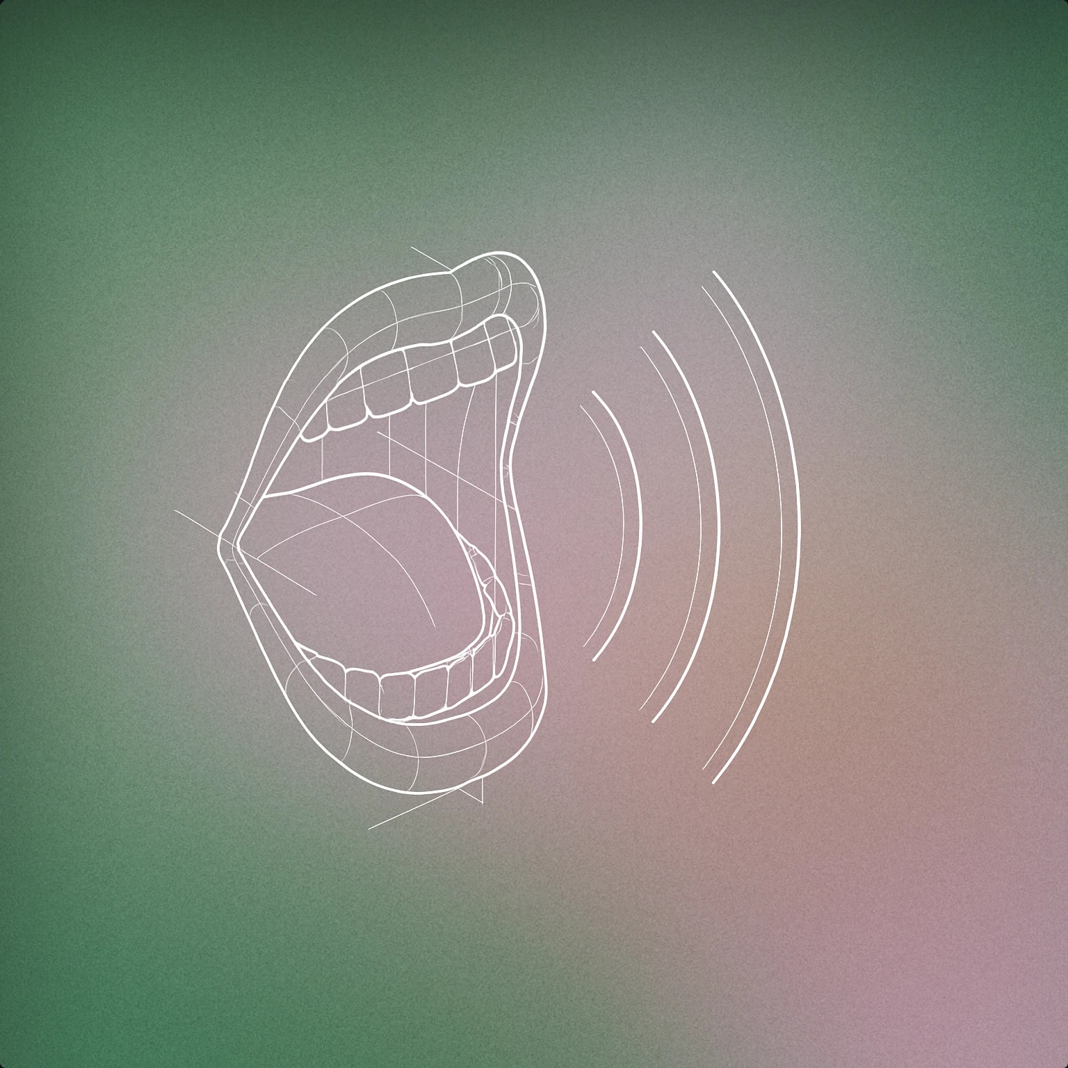 Cover of a stylized open mouth with sound lines emanating outward for Ha sound effects