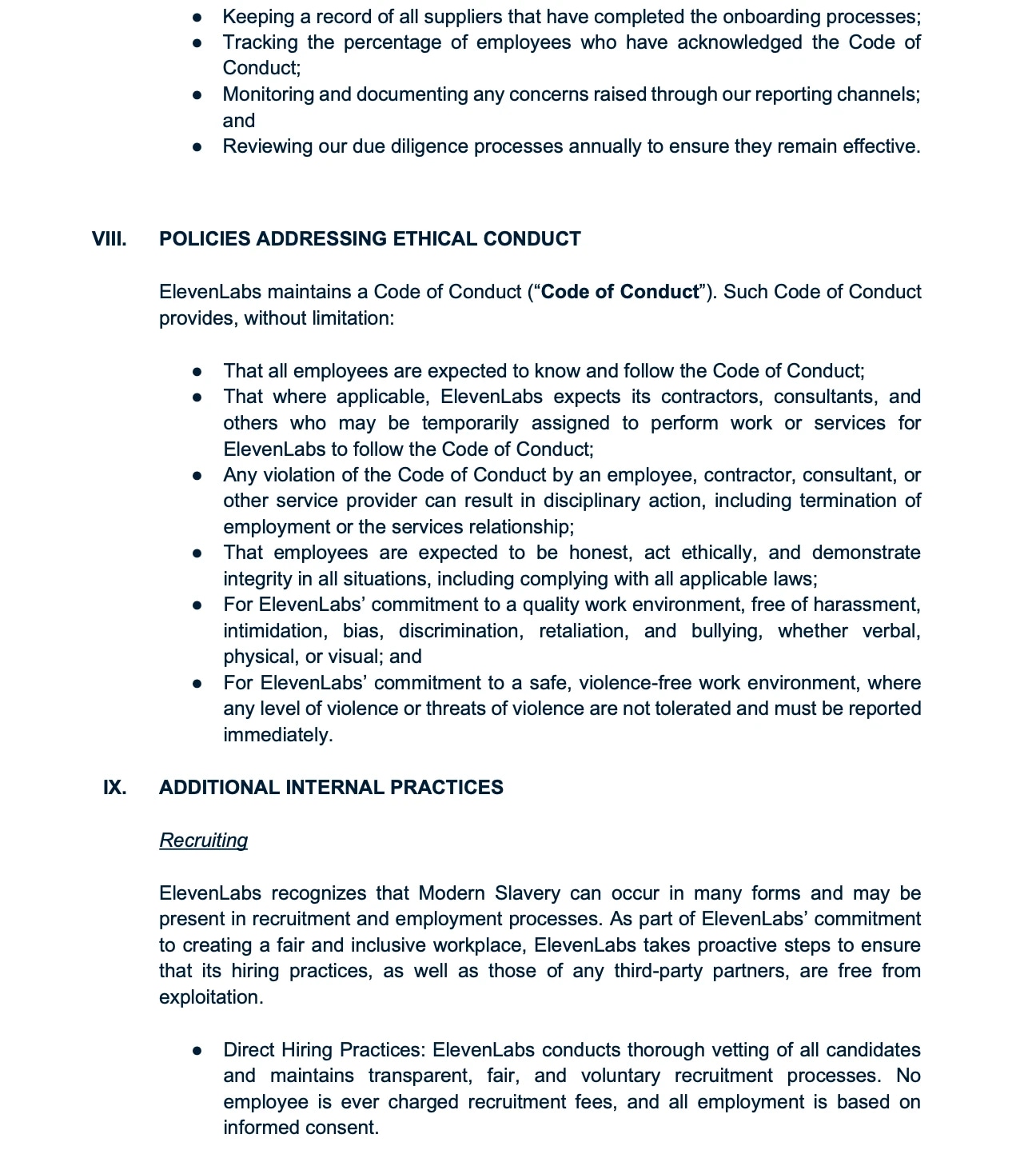 Page 5 of Modern Slavery Policy Statement