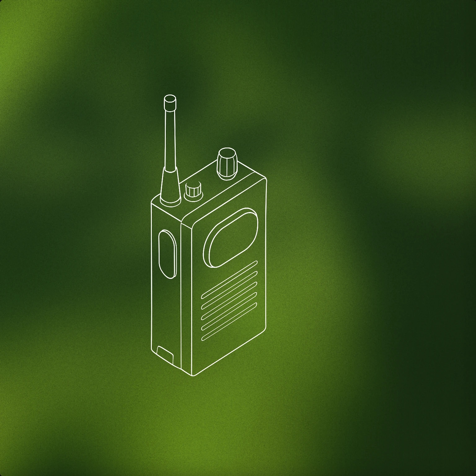 Cover of A classic handheld walkie talkie with a visible antenna and a single prominent push-to-talk button for Walkie Talkie sound effects