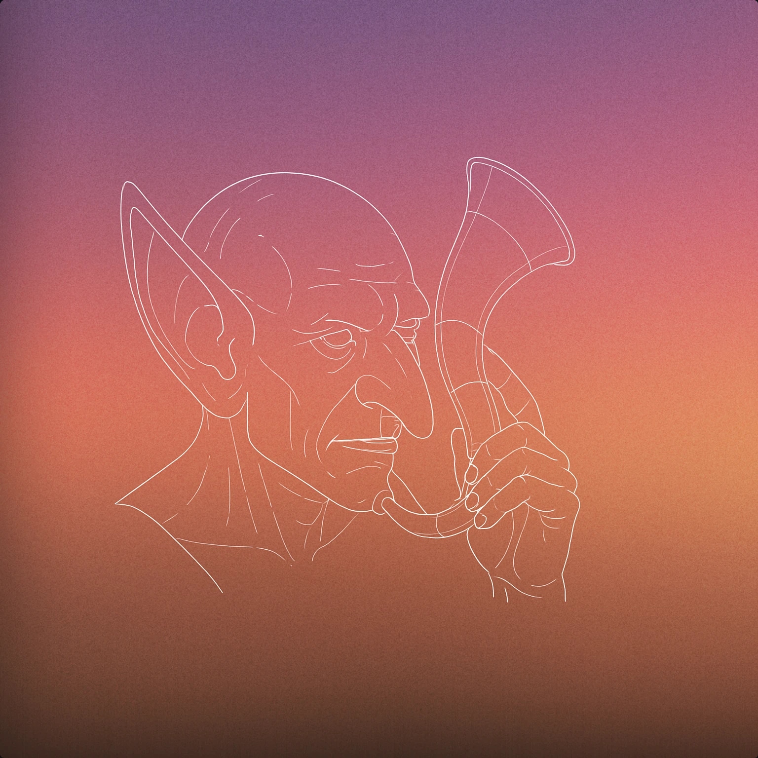 Cover of A goblin head with a large exaggerated ear, holding a curved horn-like instrument close to it for Goblin sound effects