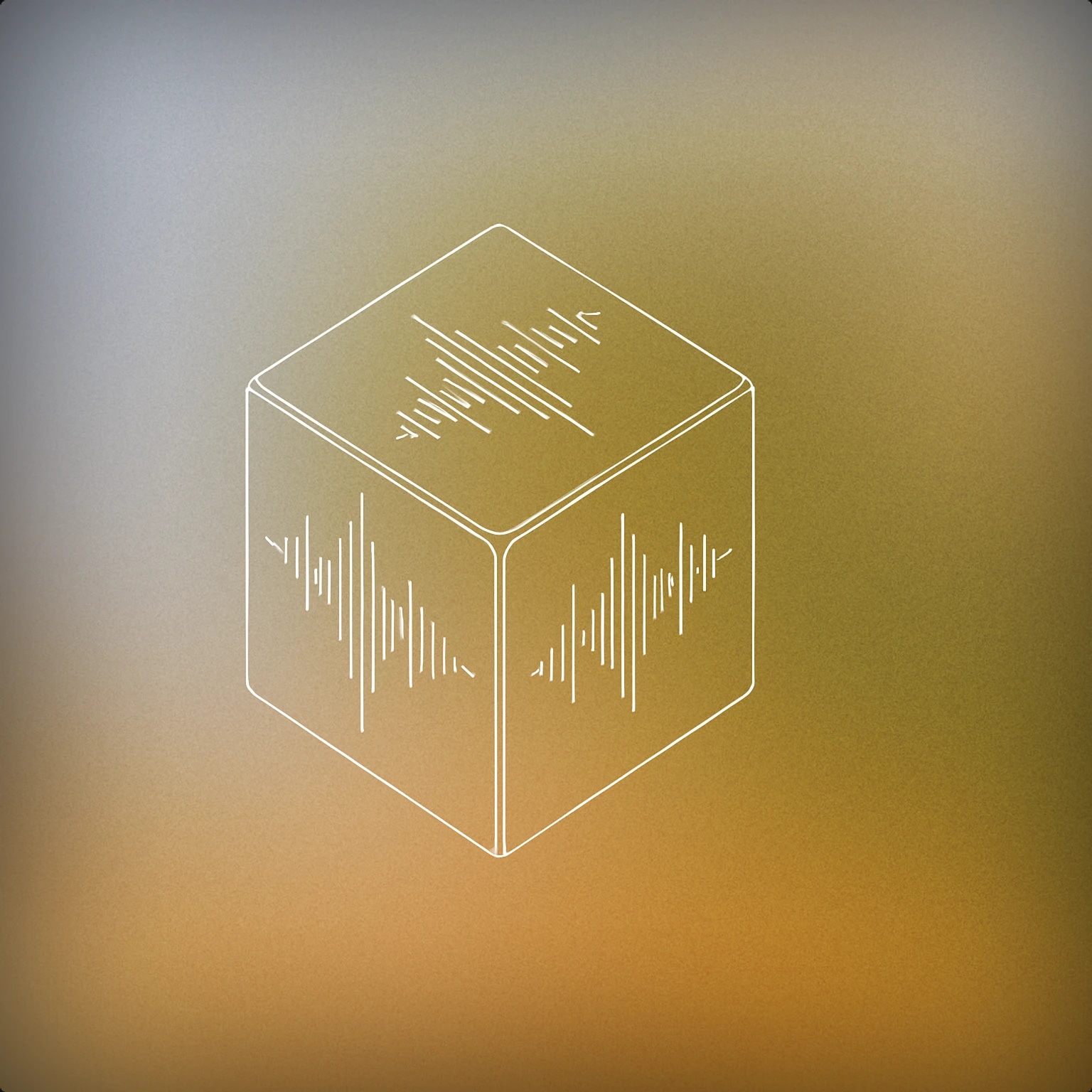 Cover of a single six-sided die with soundwave patterns etched onto its faces for Die sound effects