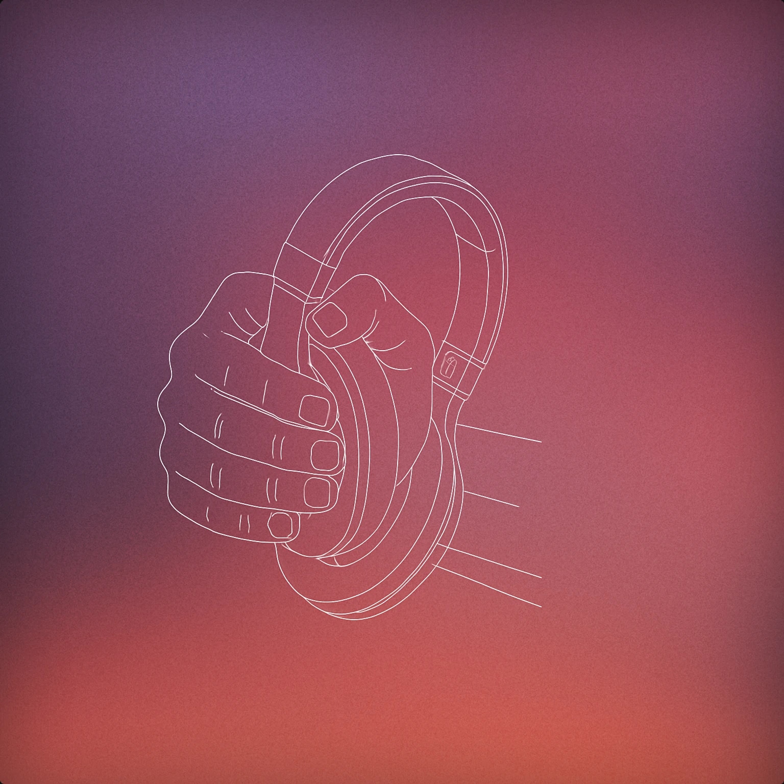 Cover of Hand tightly gripping a large headphone earpad for Squeeze sound effects