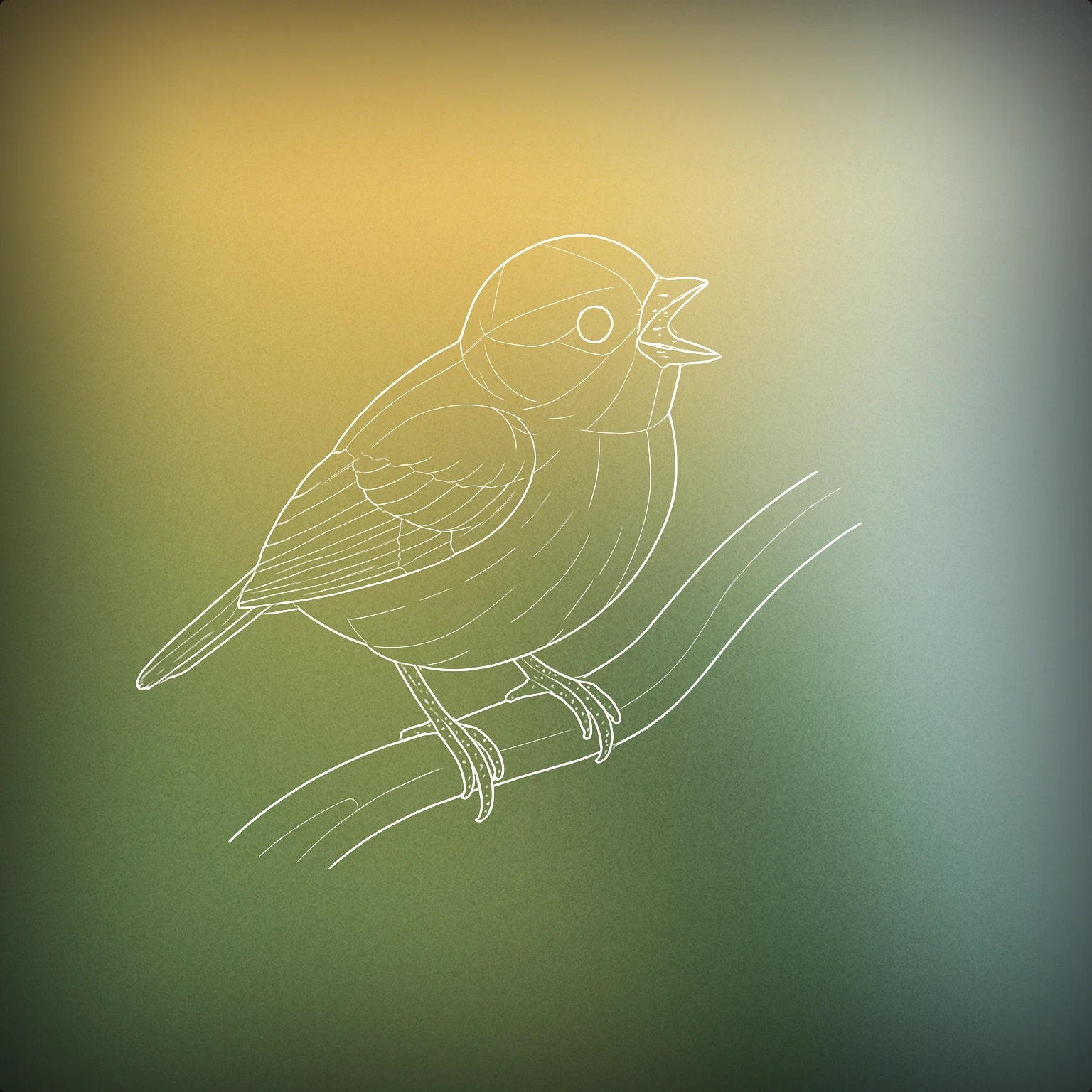 Cover of Chick perched on a stylized, curved branch with a tiny open beak, as if chirping for Chick sound effects