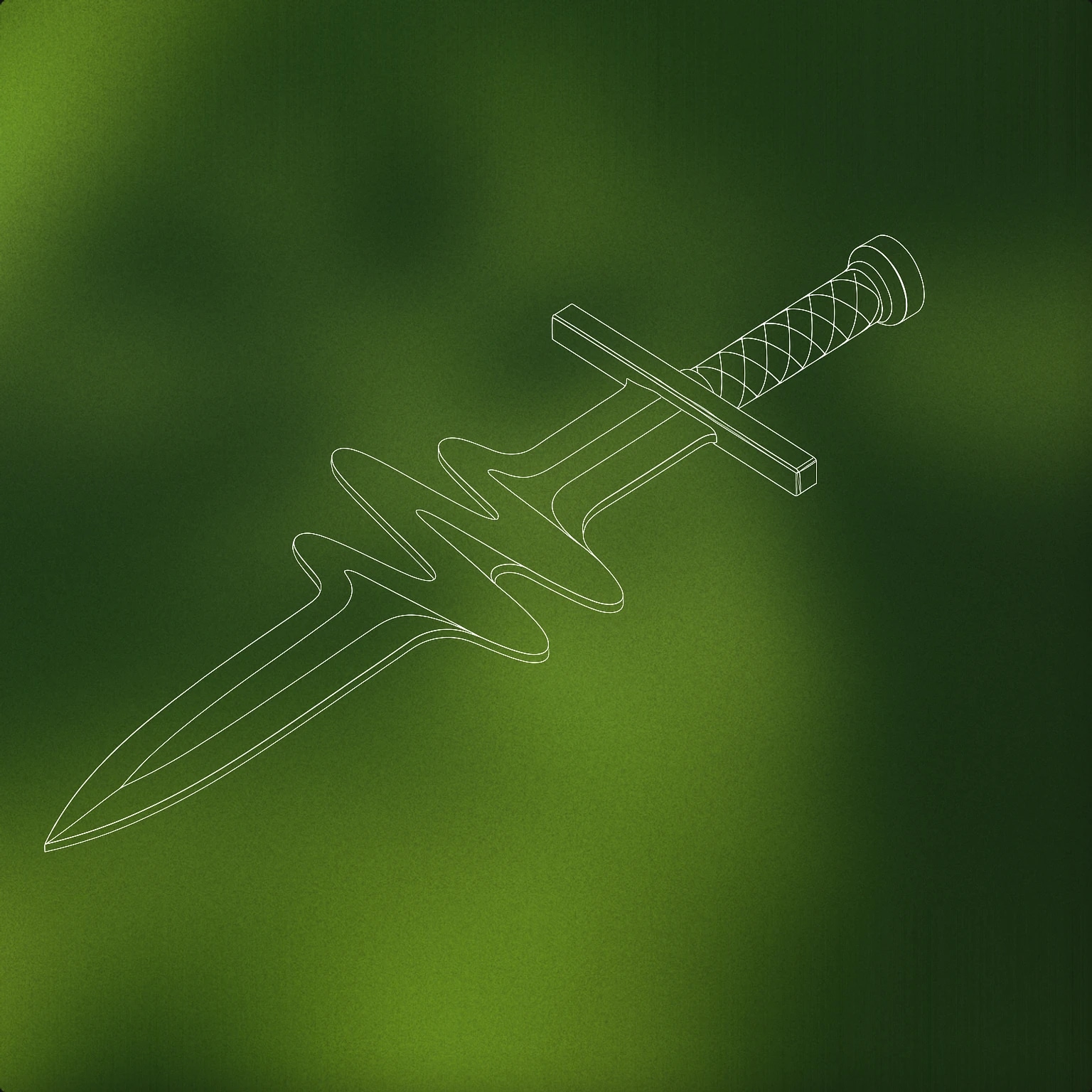 Cover of A sword with a stylized blade shaped like a soundwave curve for Sword sound effects