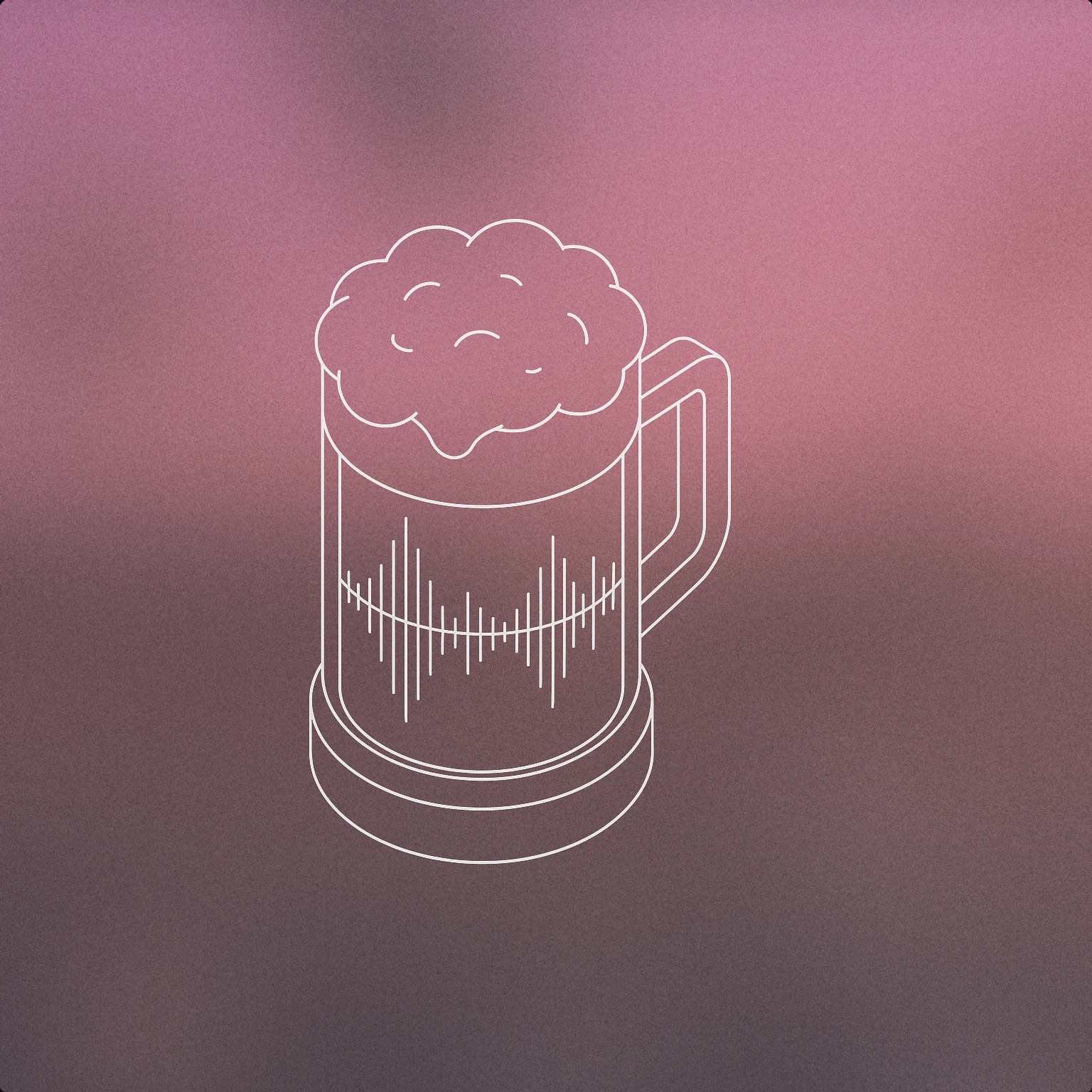Cover of a stylized beer mug with soundwave patterns etched onto its surface for Bar and Pub sound effects