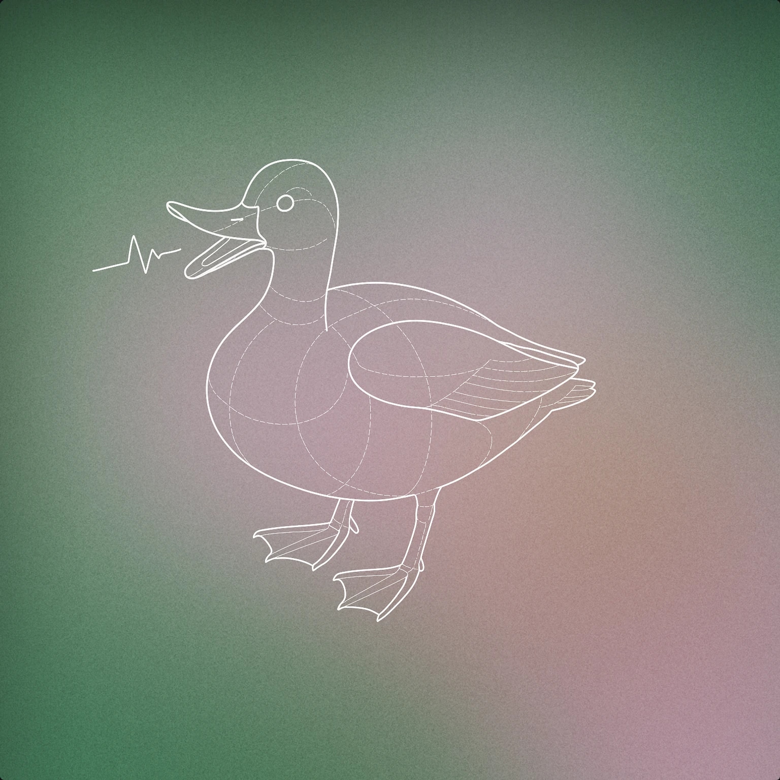 Cover of A stylized duck with an open beak, emitting a single, simple soundwave line from its mouth for Duck sound effects