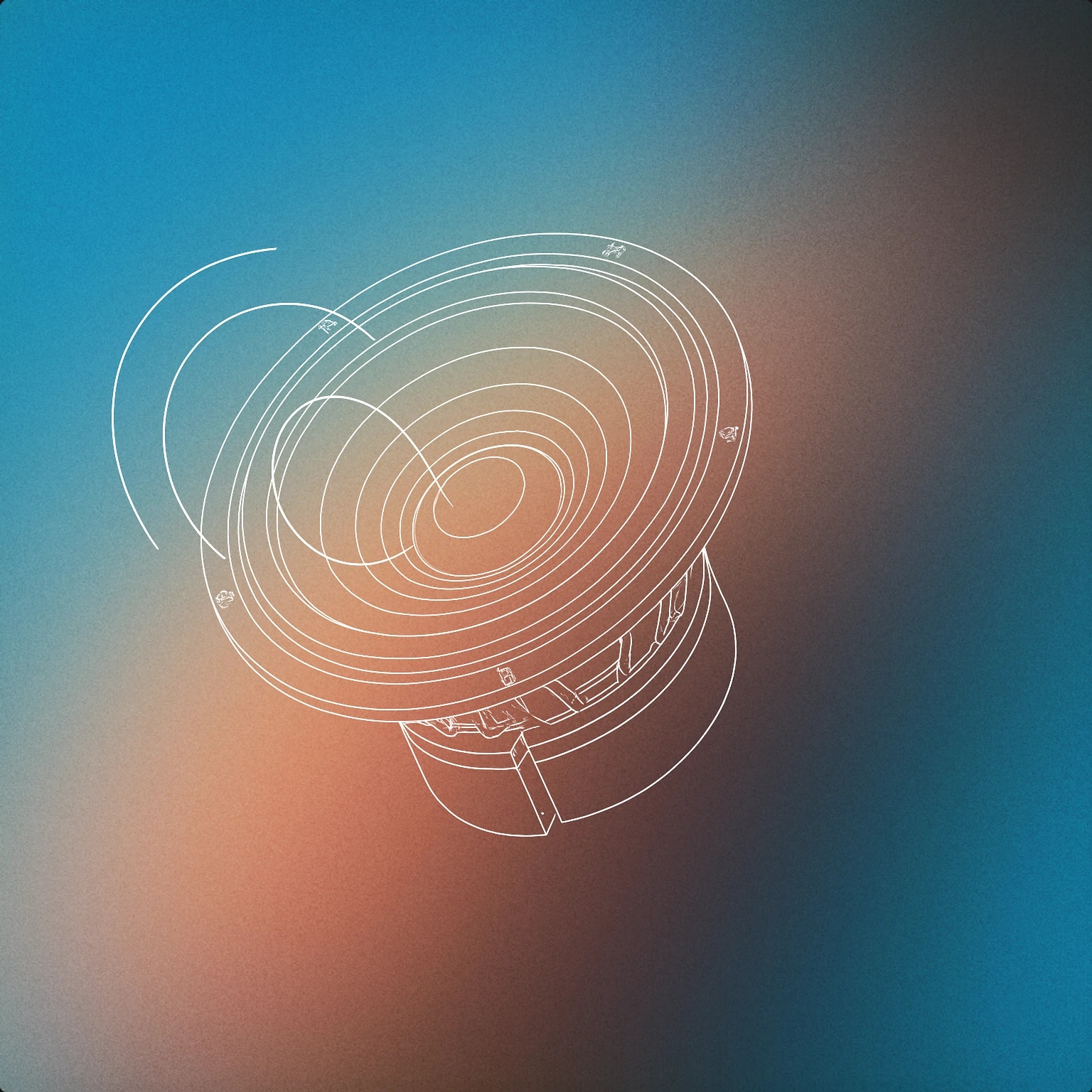 Cover of a large, stylized subwoofer cone with a single, exaggerated vibration ripple emanating from its center for Thump sound effects