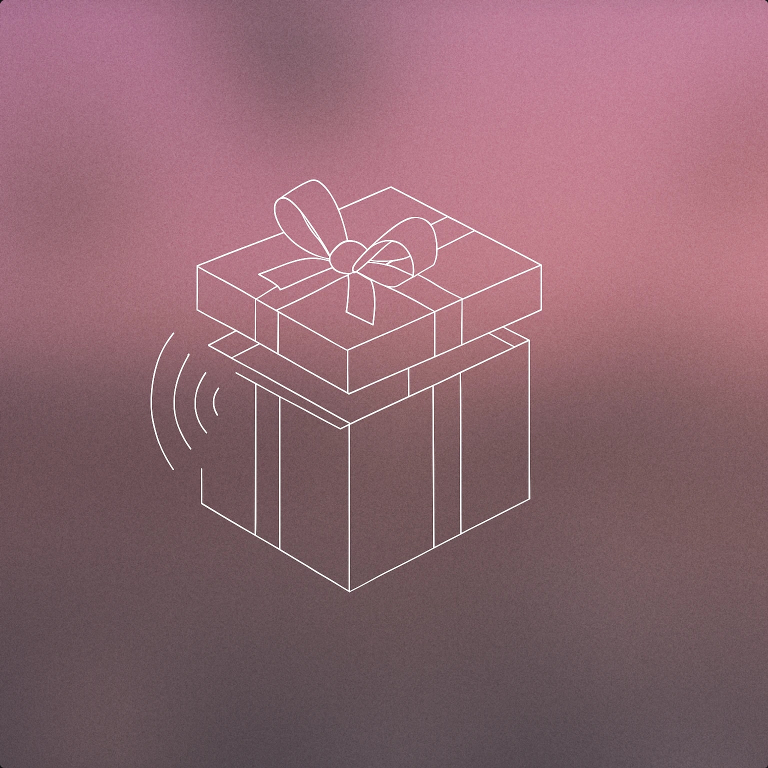 Cover of a closed gift box with a lid slightly ajar and stylized sound lines emerging from the opening for Surprise sound effects