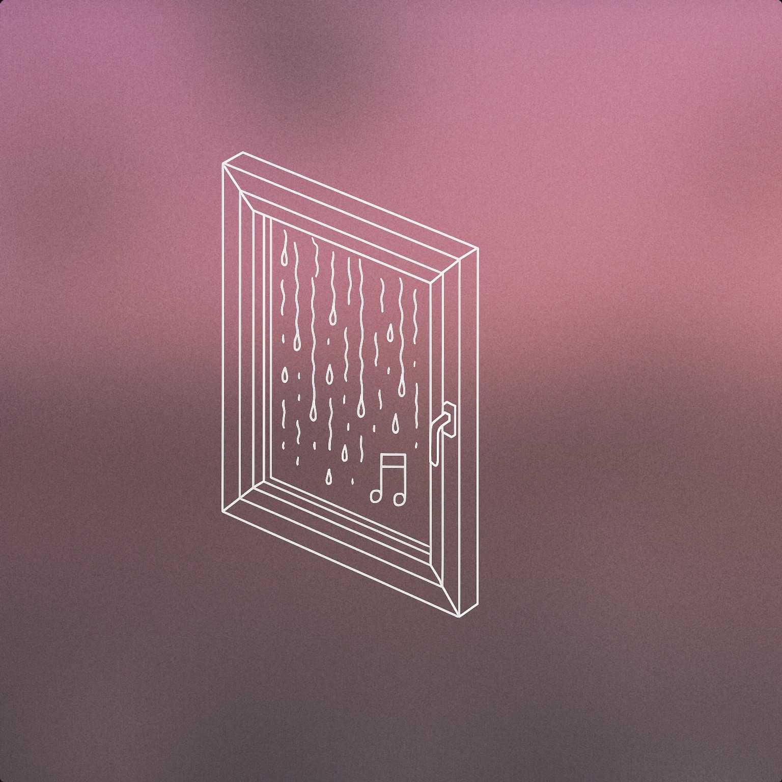 Cover of a single closed window with visible condensation and a small musical note etched in the glass for Night sound effects