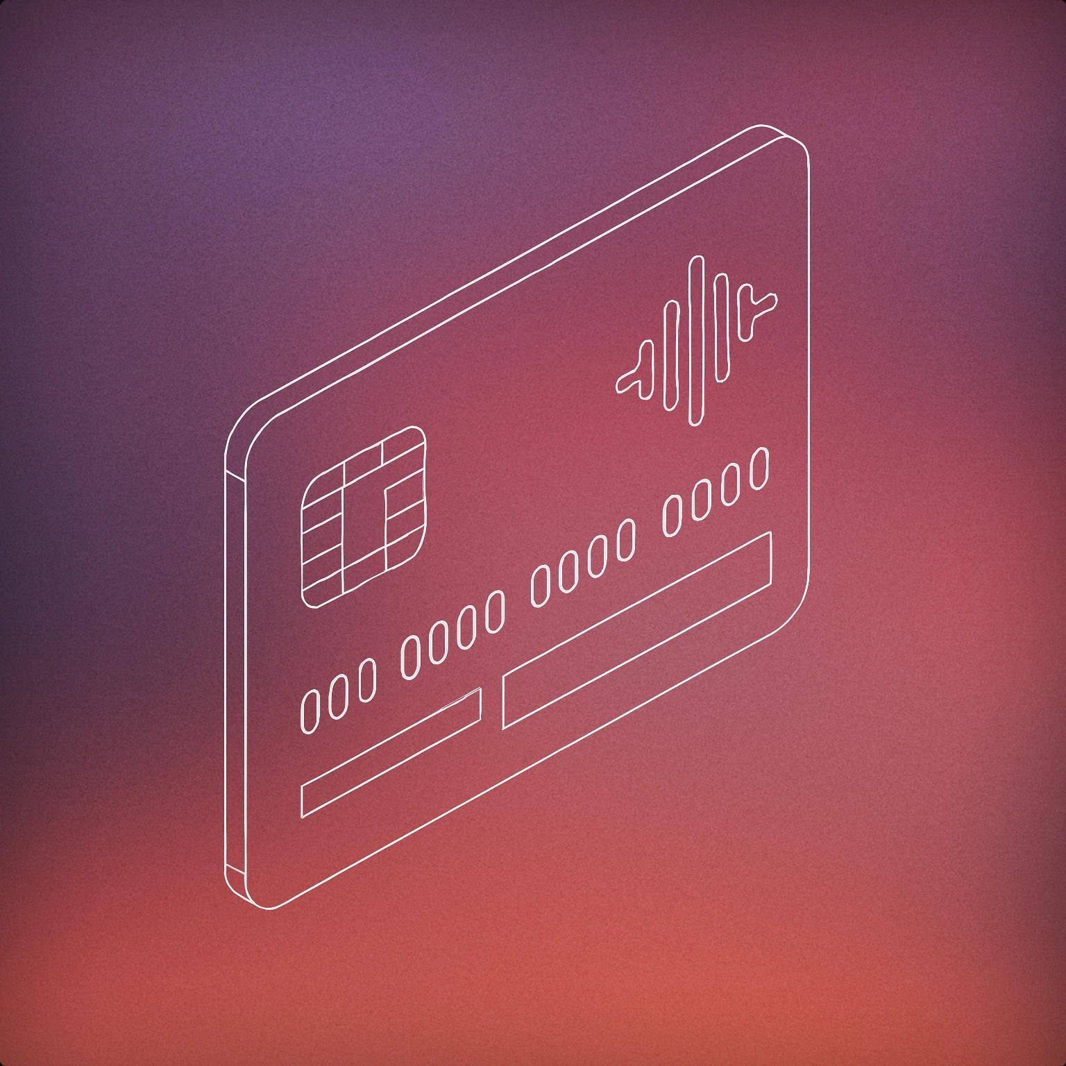 Cover of a stylized credit card with a subtle embedded soundwave icon for Purchase sound effects