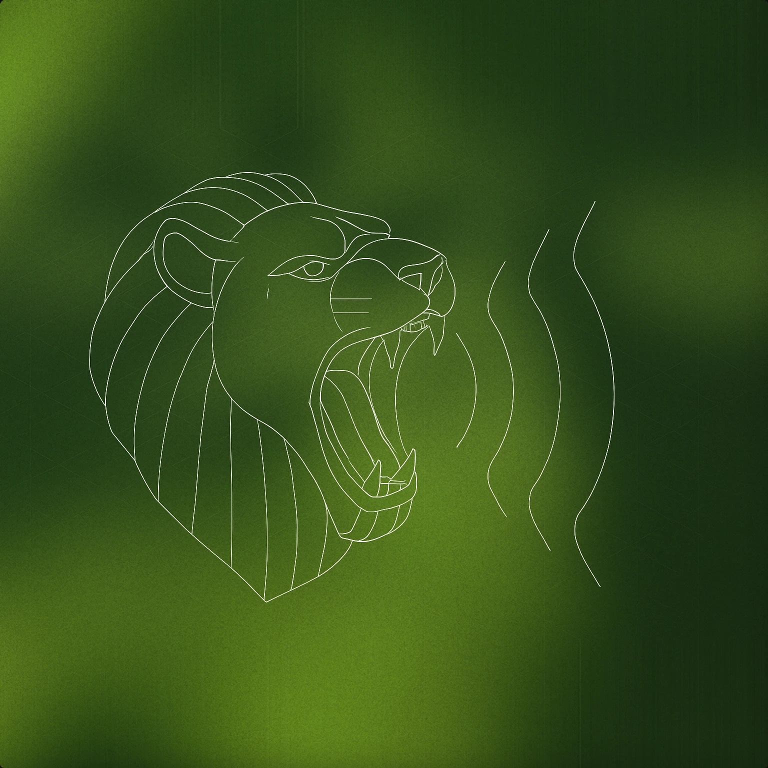 Cover of open lion's mouth with stylized sound lines emanating outward for Roar sound effects