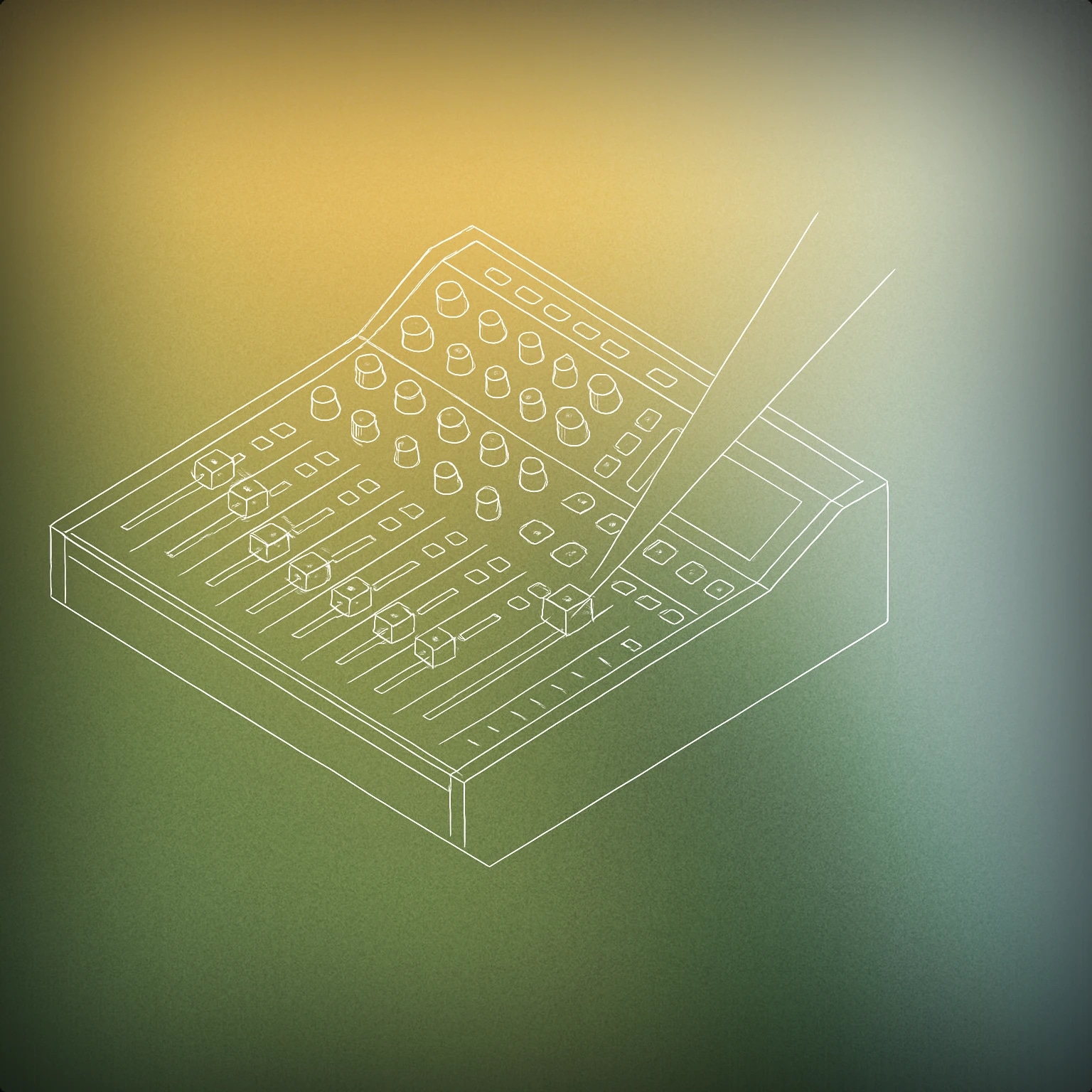 Cover of a stylized audio mixing console with a single prominent fader emitting a sharp, straight beam of light for Laser Light sound effects