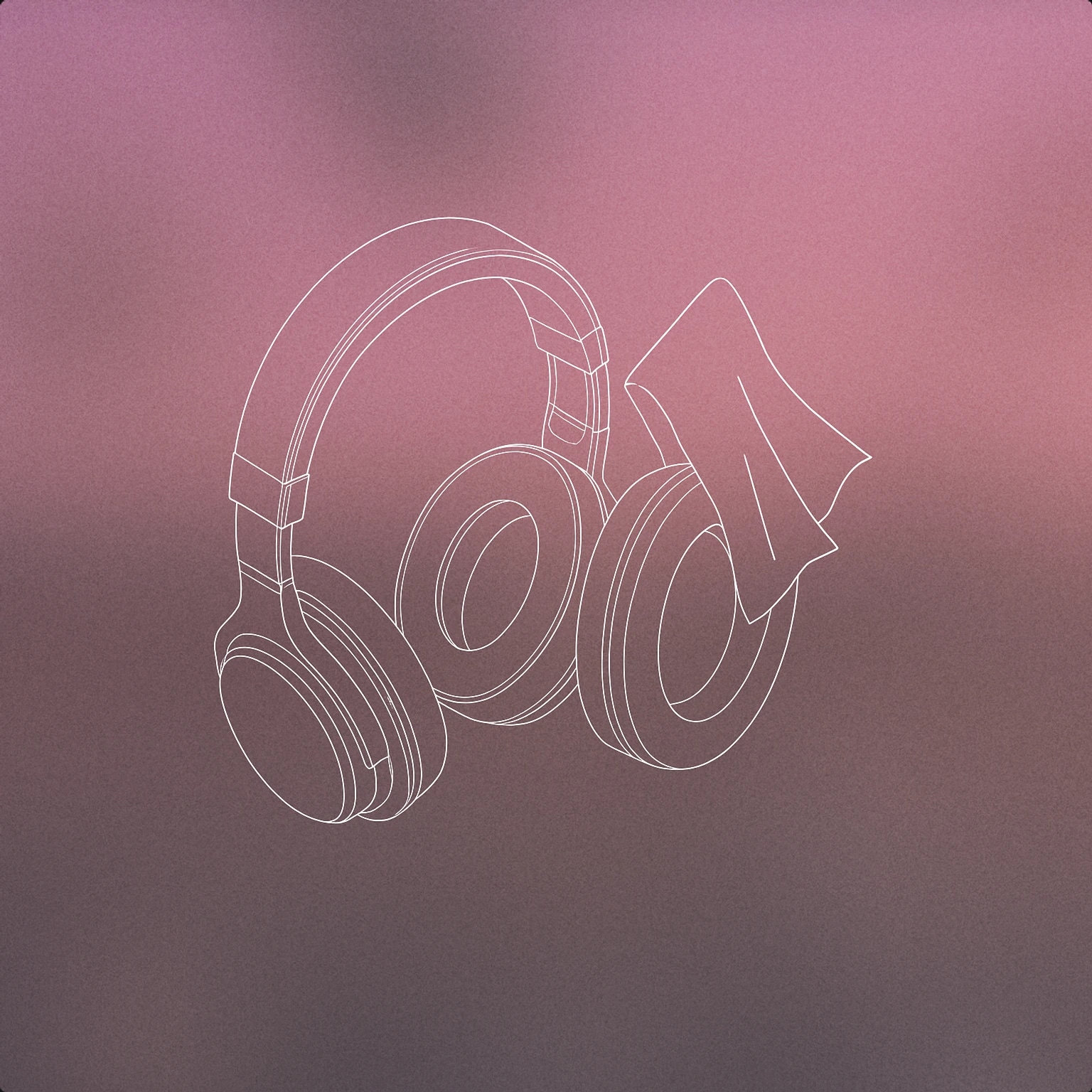 Cover of a pair of over-ear headphones with one earcup lifted away as if being wiped by a minimalistic cleaning cloth for Cleaning sound effects