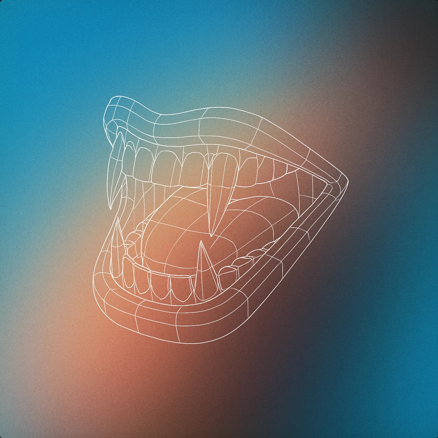 Cover of a stylized open mouth with sharp, exaggerated fangs and a wide, contorted grin for Demonic Laugh sound effects