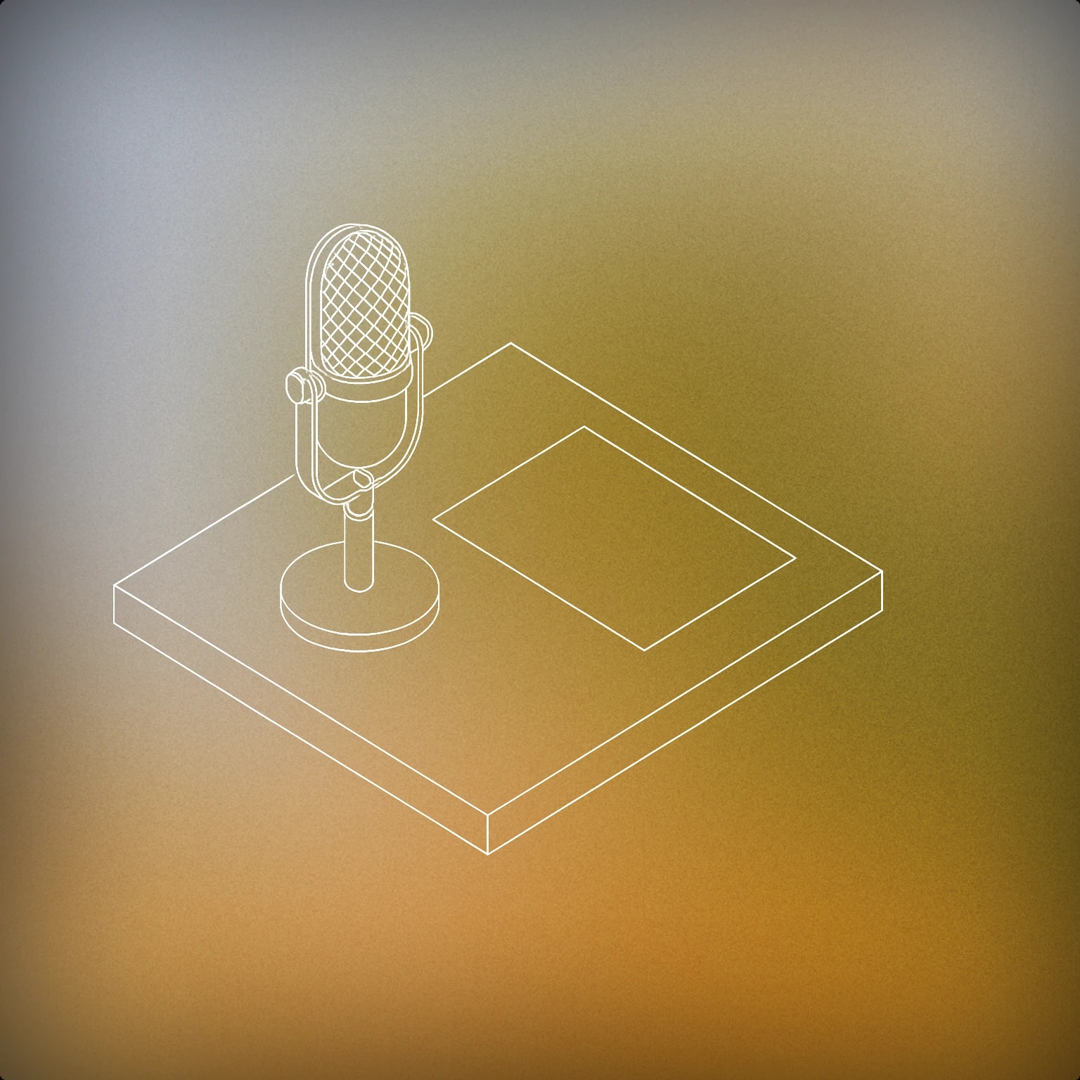 Cover of broadcasting desk with a classic microphone and a single sheet of paper for News anchor voice library