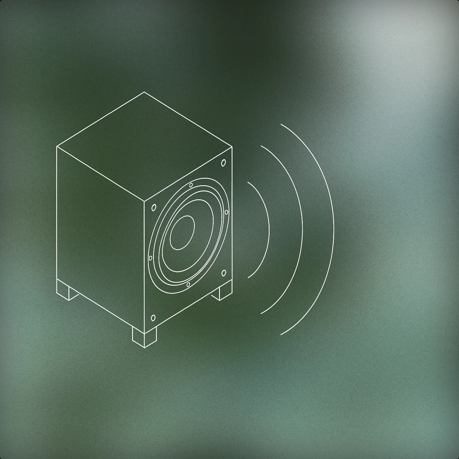 Cover of A stylized, minimalistic subwoofer with a single, exaggerated vibration ripple emanating from its front face for Beat Drop sound effects