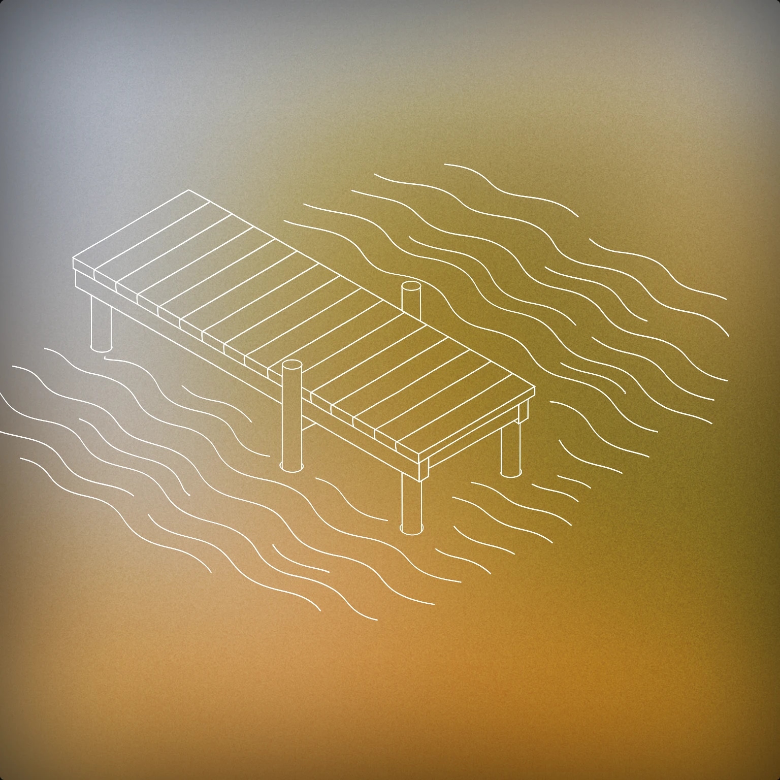 Cover of a single wooden dock extending over calm water with gentle ripple patterns for Lakeside sound effects