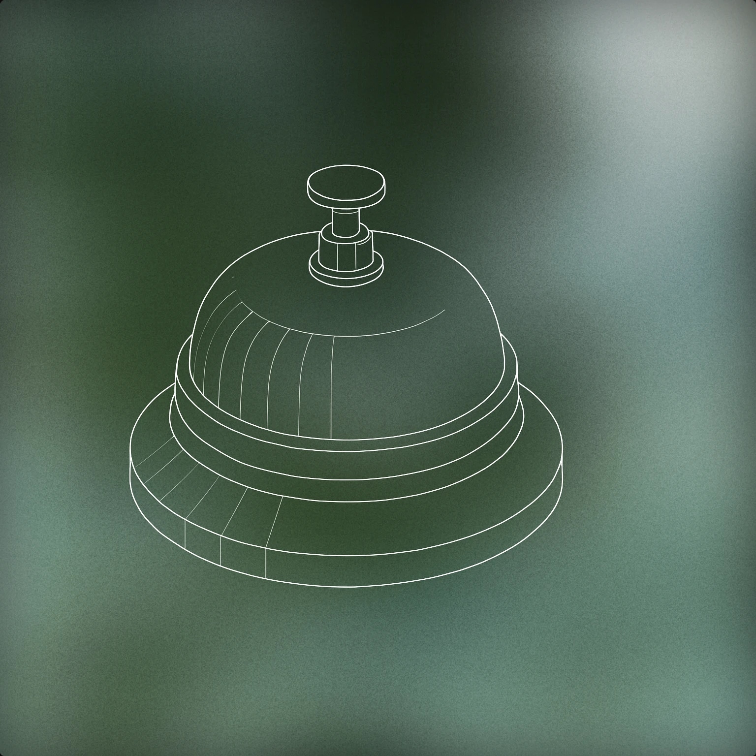 Cover of classic desk bell with a raised button for Ding Ding Ding sound effects