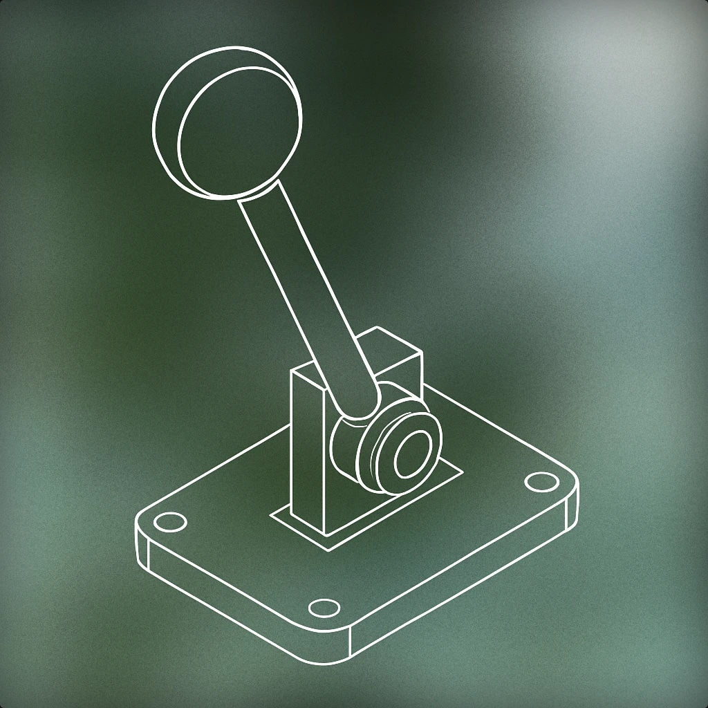 Cover of a stylized slot machine lever with a circular handle, positioned upright and slightly tilted as if about to be pulled for Slot Machine sound effects