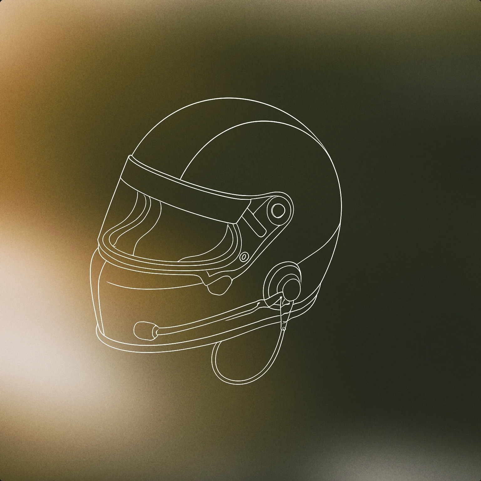 Cover of streamlined racing helmet with a built-in communication headset for Race Car sound effects