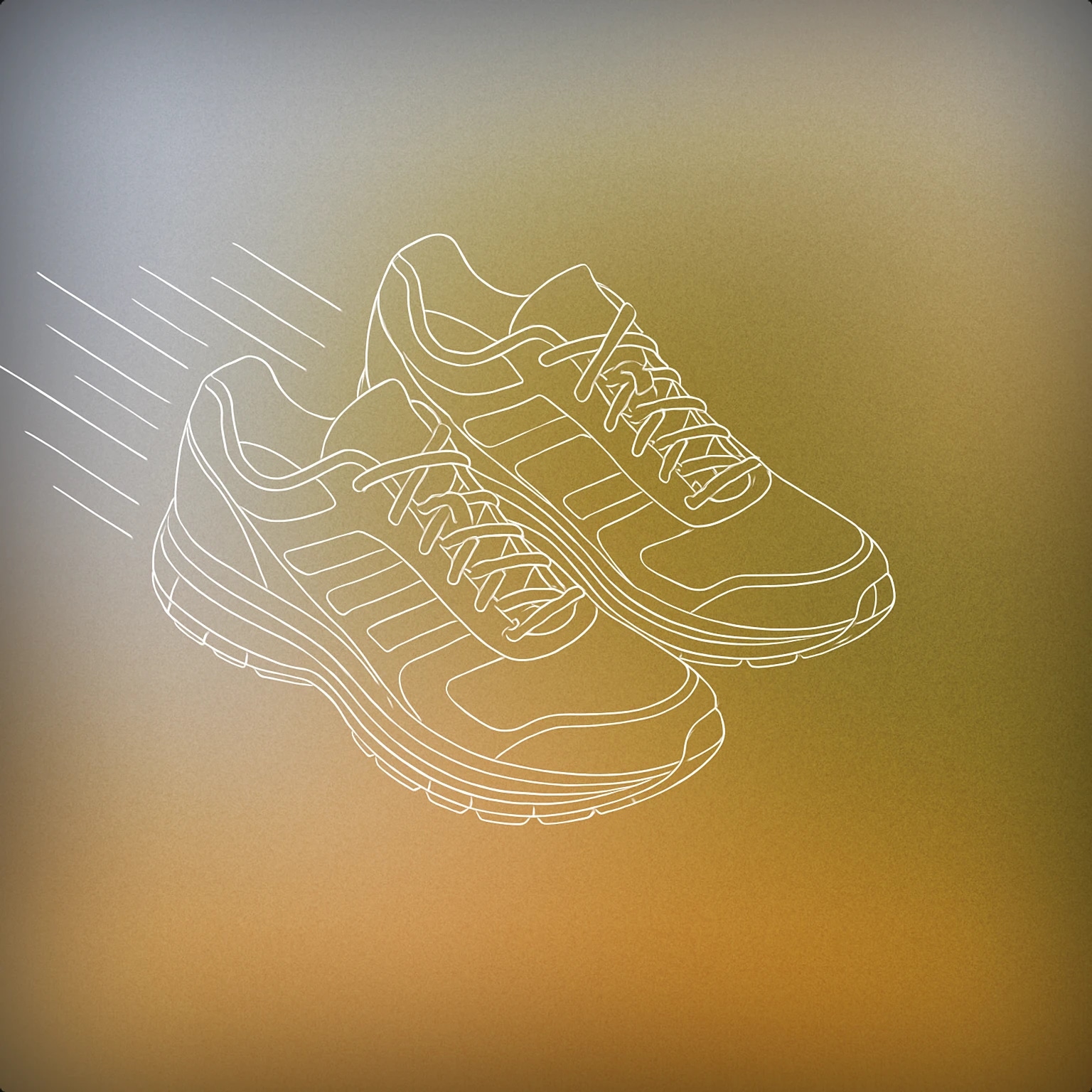 Cover of a pair of running shoes with stylized motion lines trailing behind them for Run sound effects