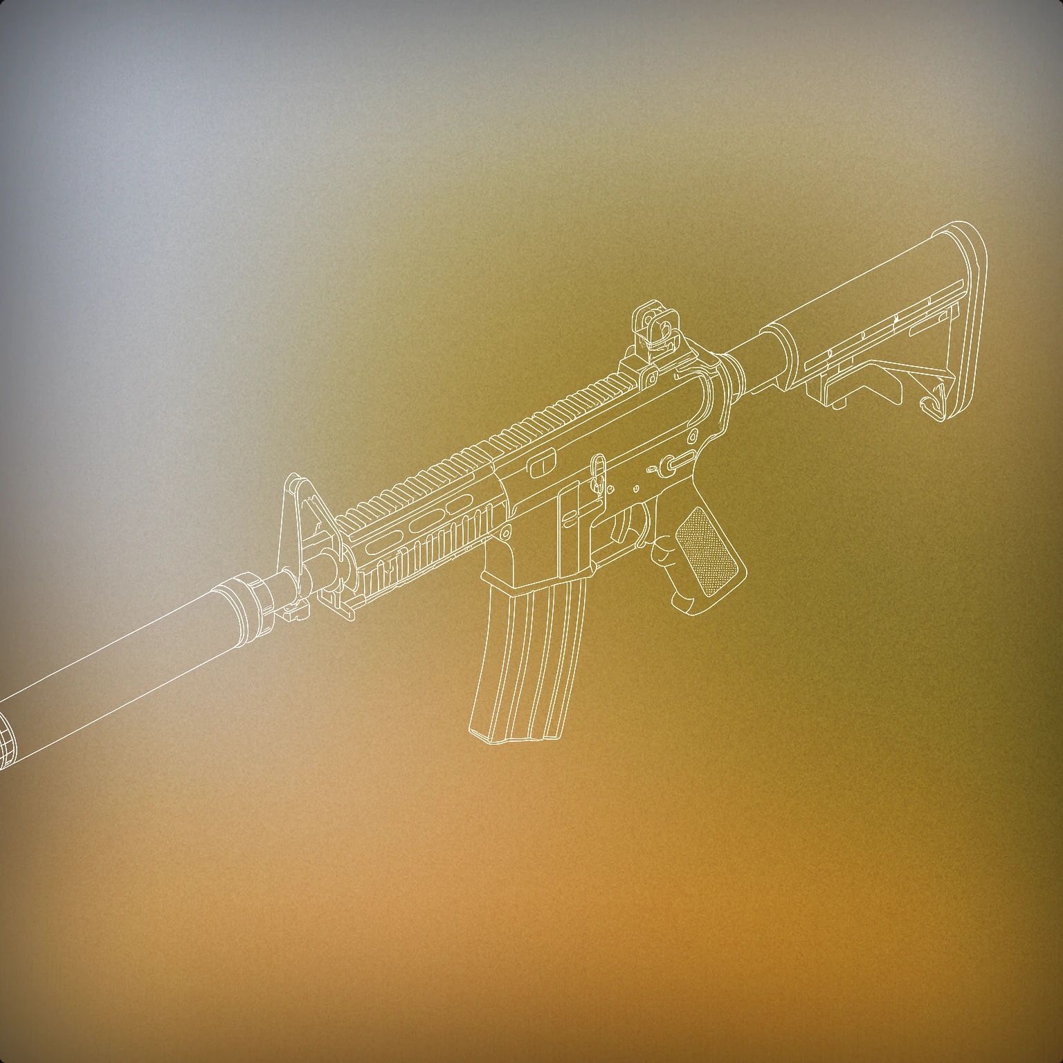 Cover of rifle with a stylized sound suppressor attached for Rifle sound effects