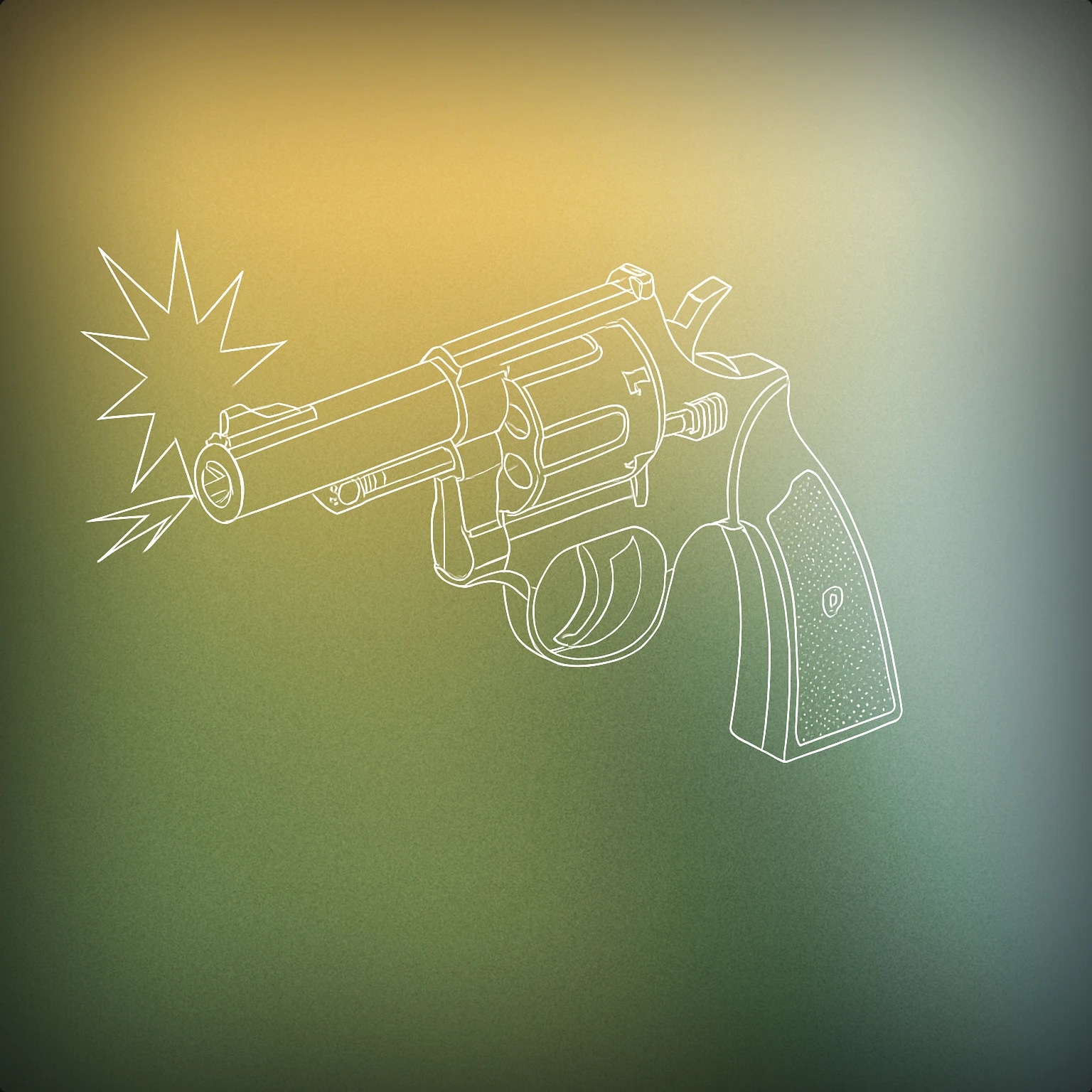 Cover of a stylized revolver with a visible muzzle flash at the barrel tip for Gun Fire sound effects