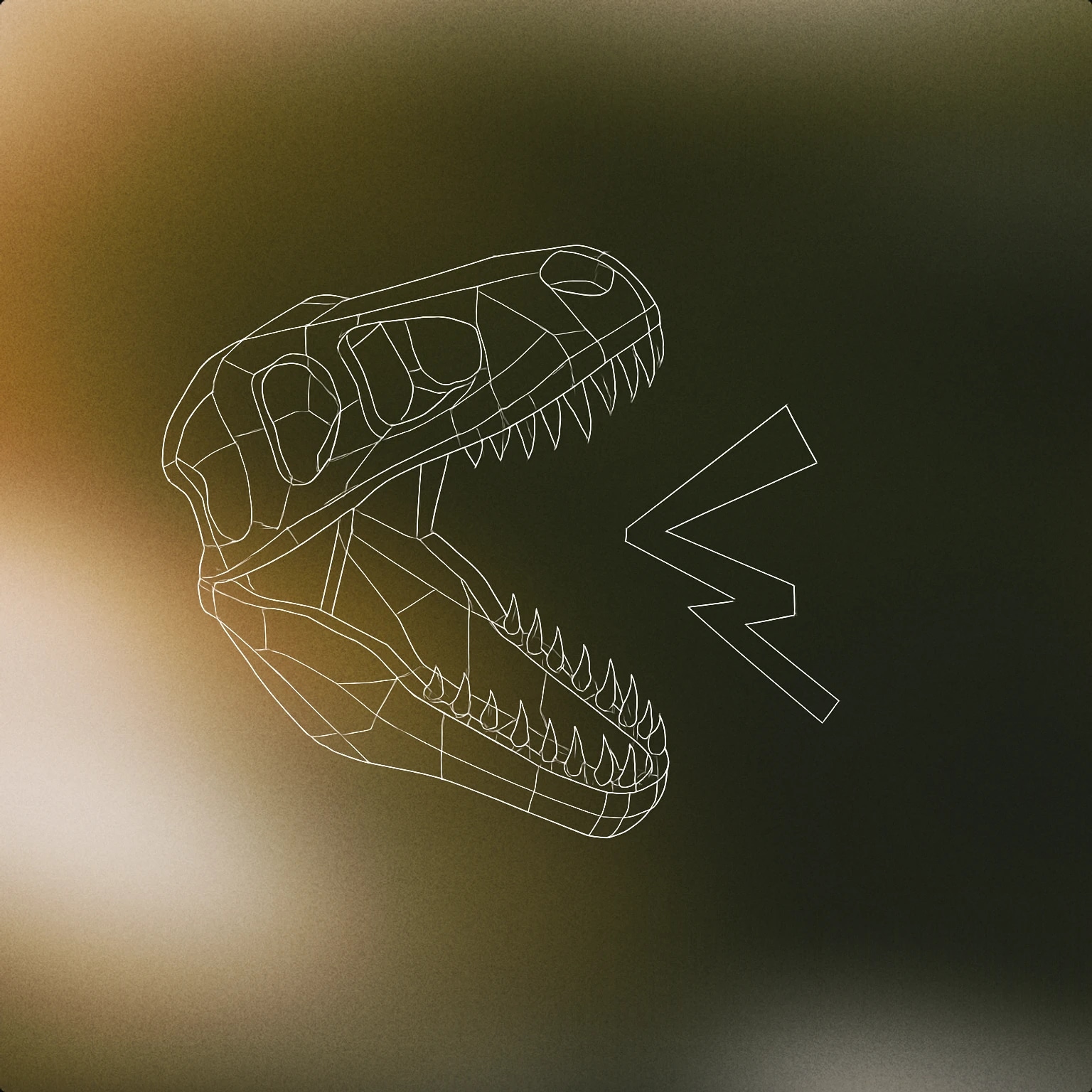 Cover of A stylized dinosaur skull with an open jaw, emitting a single, bold soundwave from its mouth for Trex sound effects