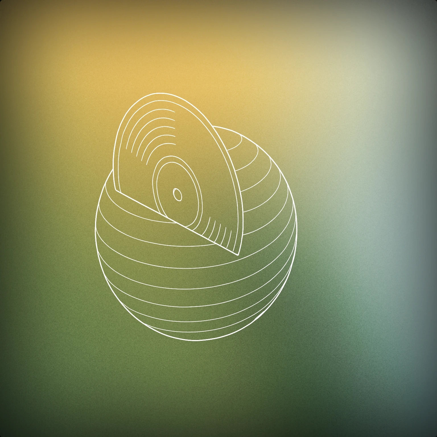 Cover of A vinyl record partially embedded in a sphere with subtle groove lines for Earth sound effects