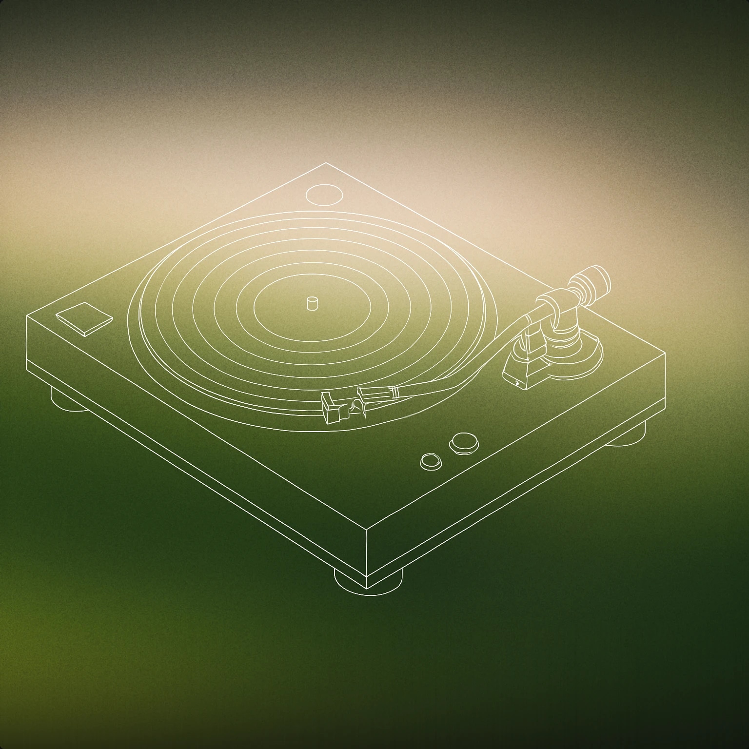 Cover of Turntable with a stylus arm over a vinyl record for Draw sound effects