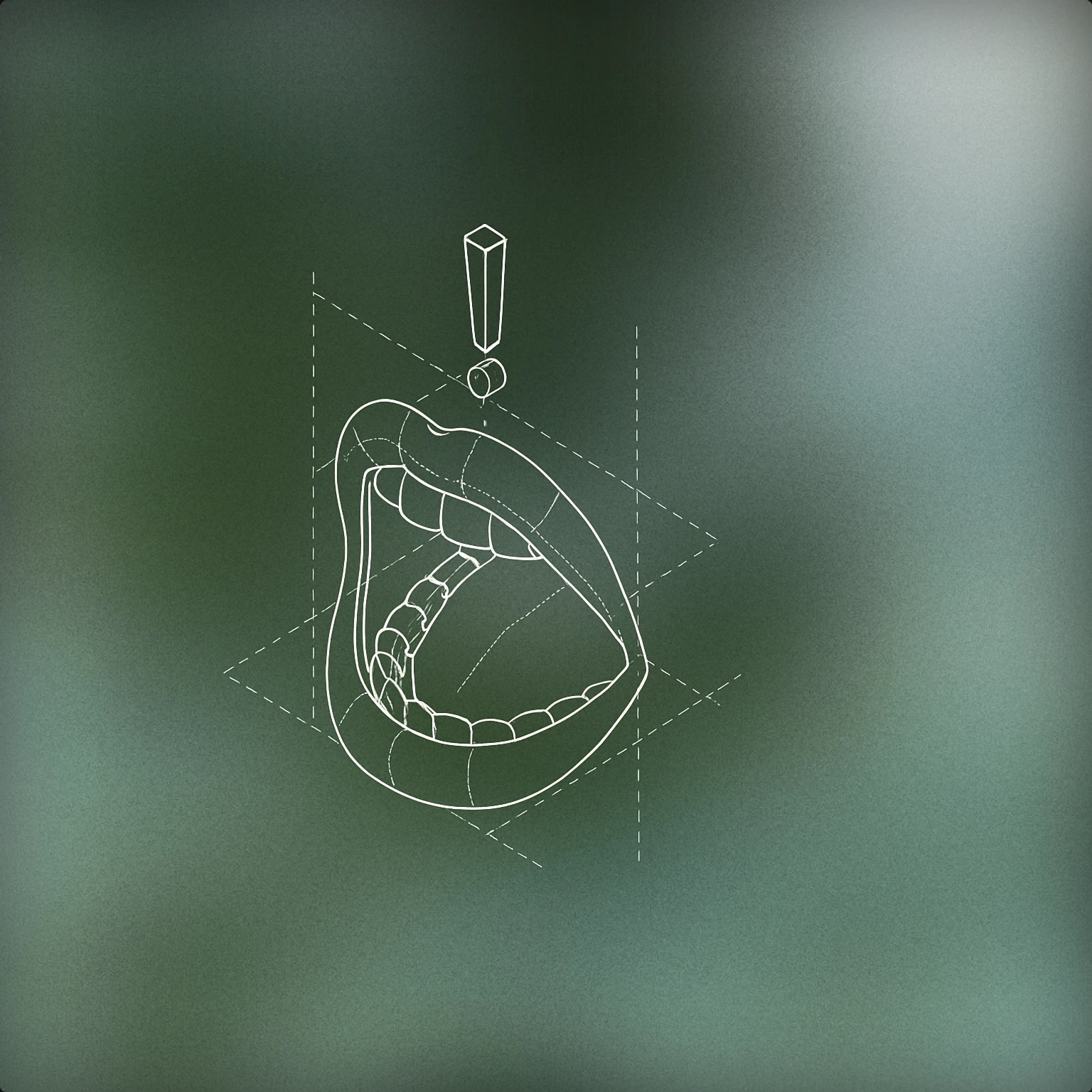 Cover of a stylized open mouth with a subtle exclamation mark above it for Crowd Gasp sound effects