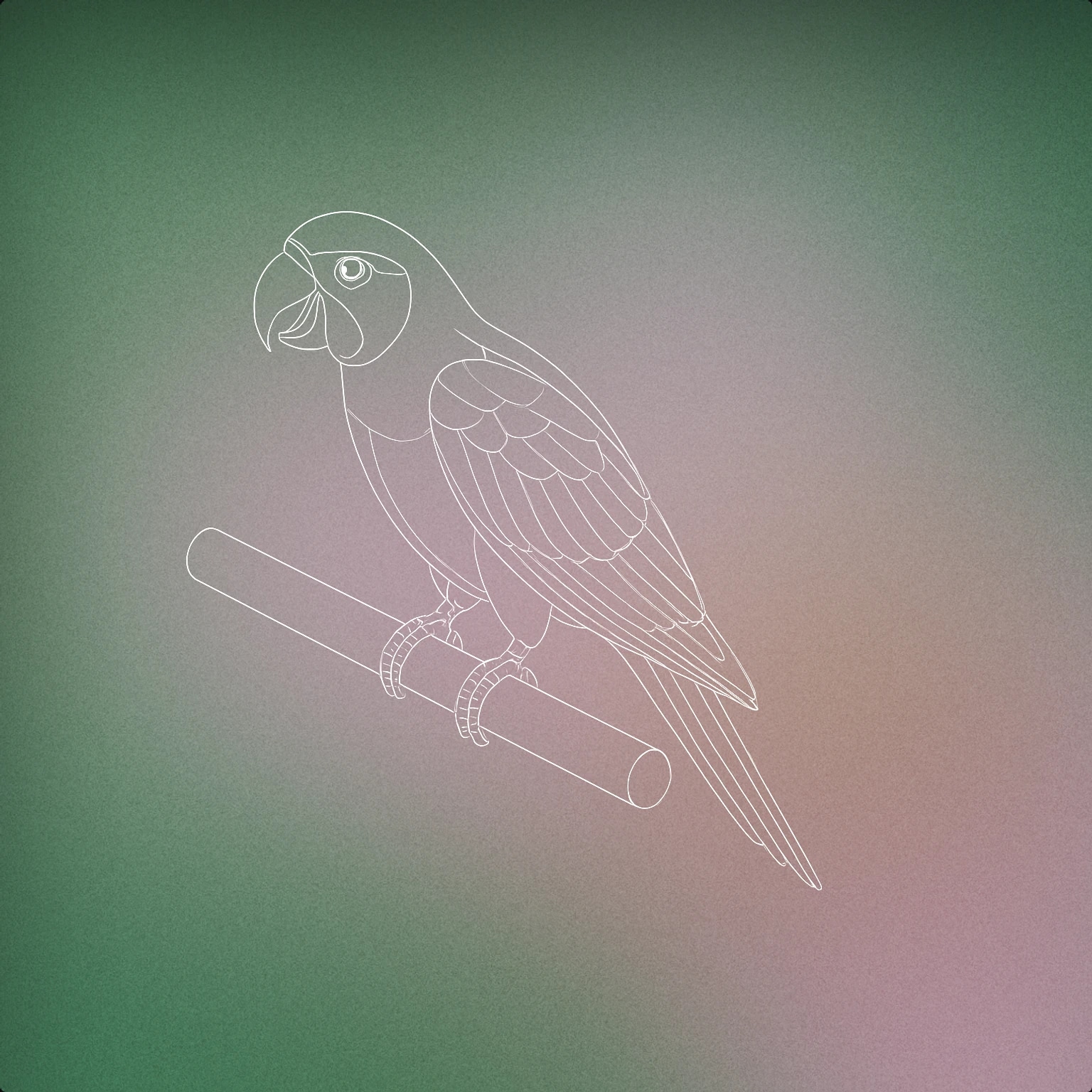 Cover of A parrot perched on a simple cylindrical tree branch with its beak slightly open as if mimicking sound for Parrot sound effects