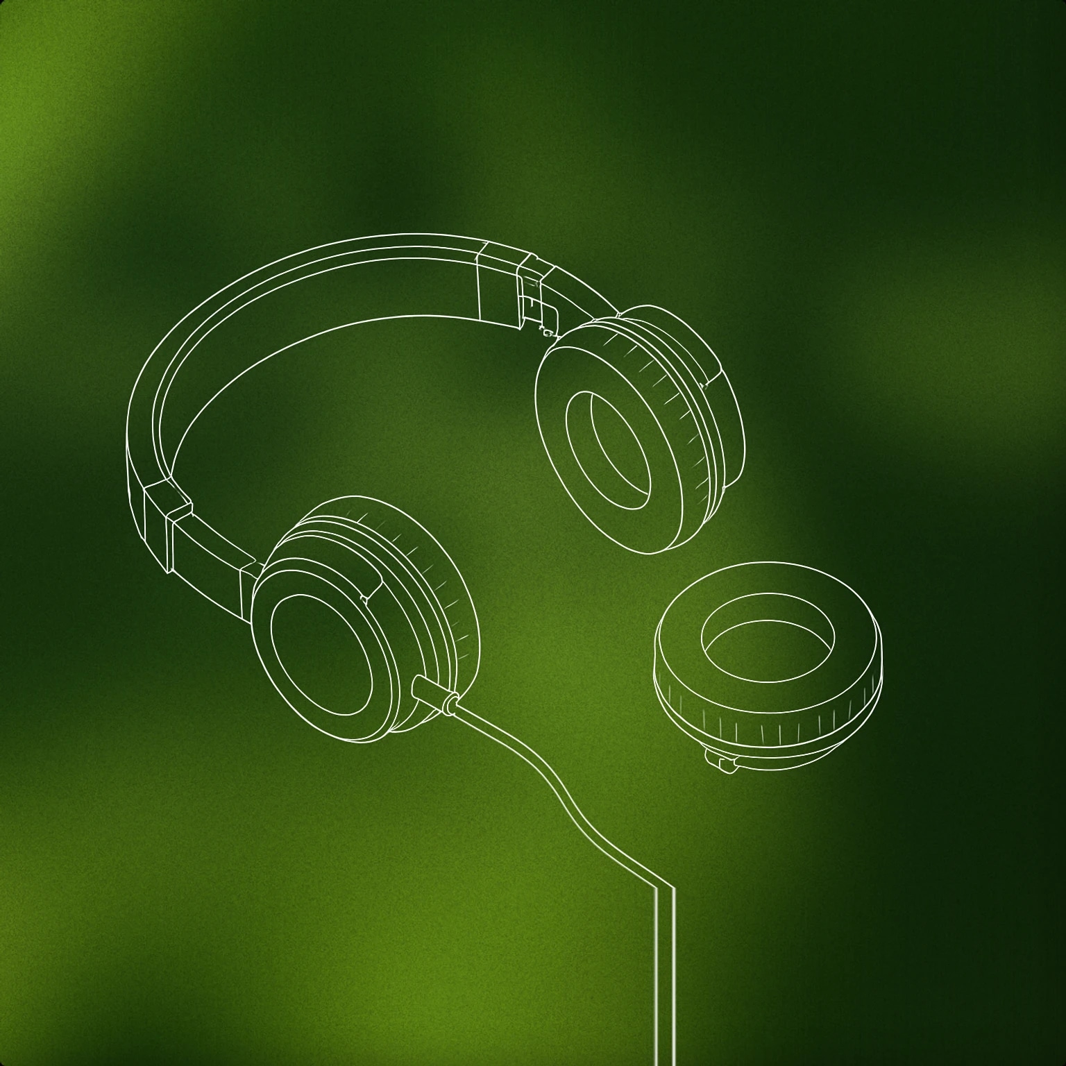 Cover of a broken pair of headphones lying on the ground with one earcup detached for Loser sound effects