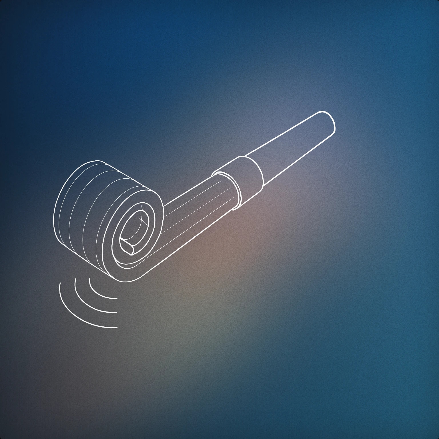 Cover of A single party horn with sound wave lines emanating from its mouthpiece for Birthday sound effects